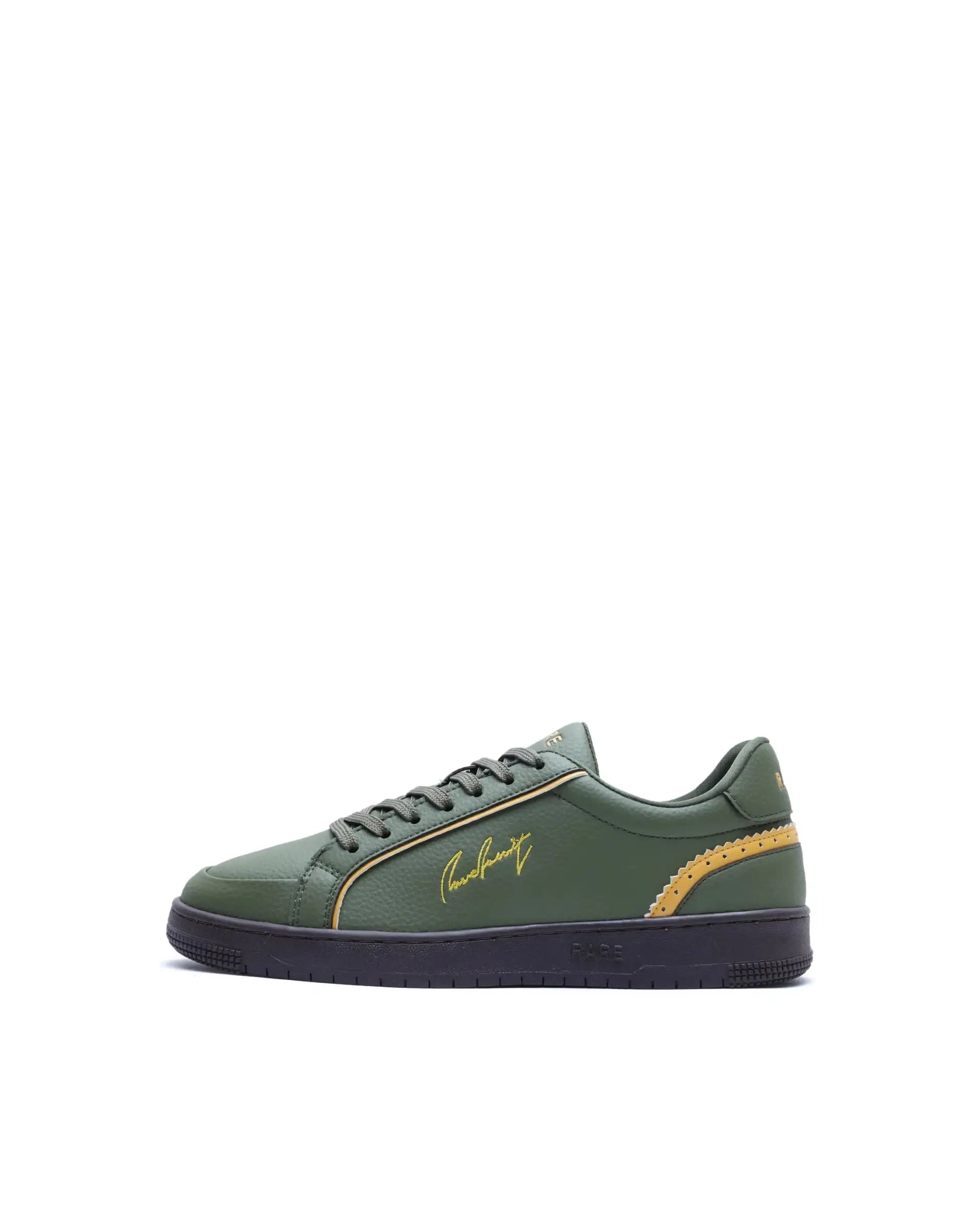 Rare Rabbit Men's Elleo Olive Micro Leather Sneaker