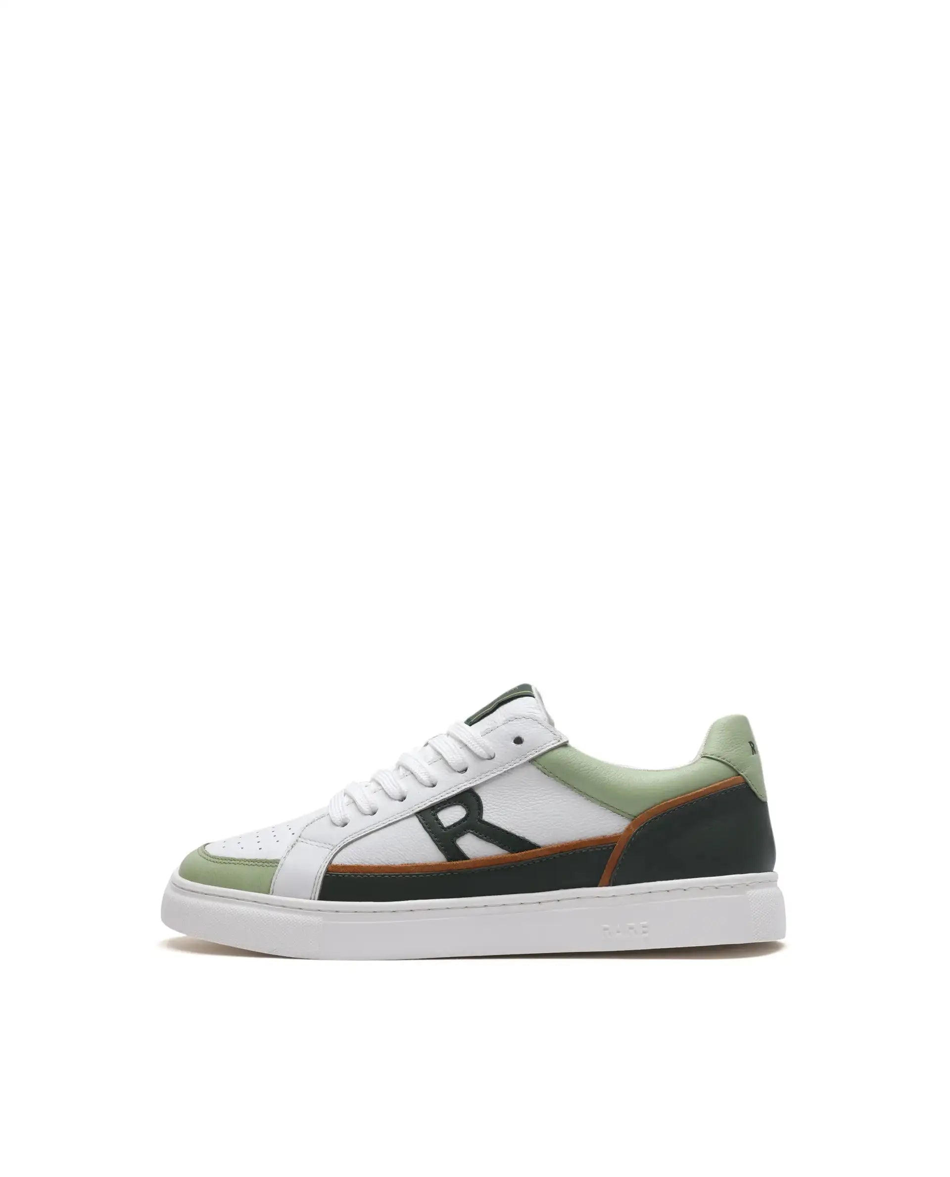 Rare Rabbit Men's Enzo Green Leather Lace-Up Closure Sneaker