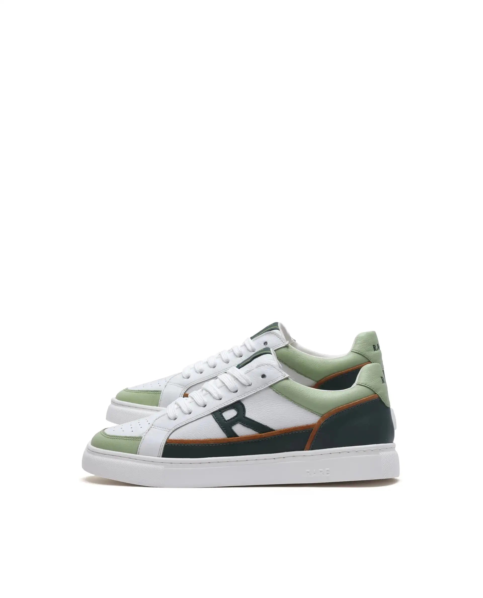 Rare Rabbit Men's Enzo Green Leather Lace-Up Closure Sneaker