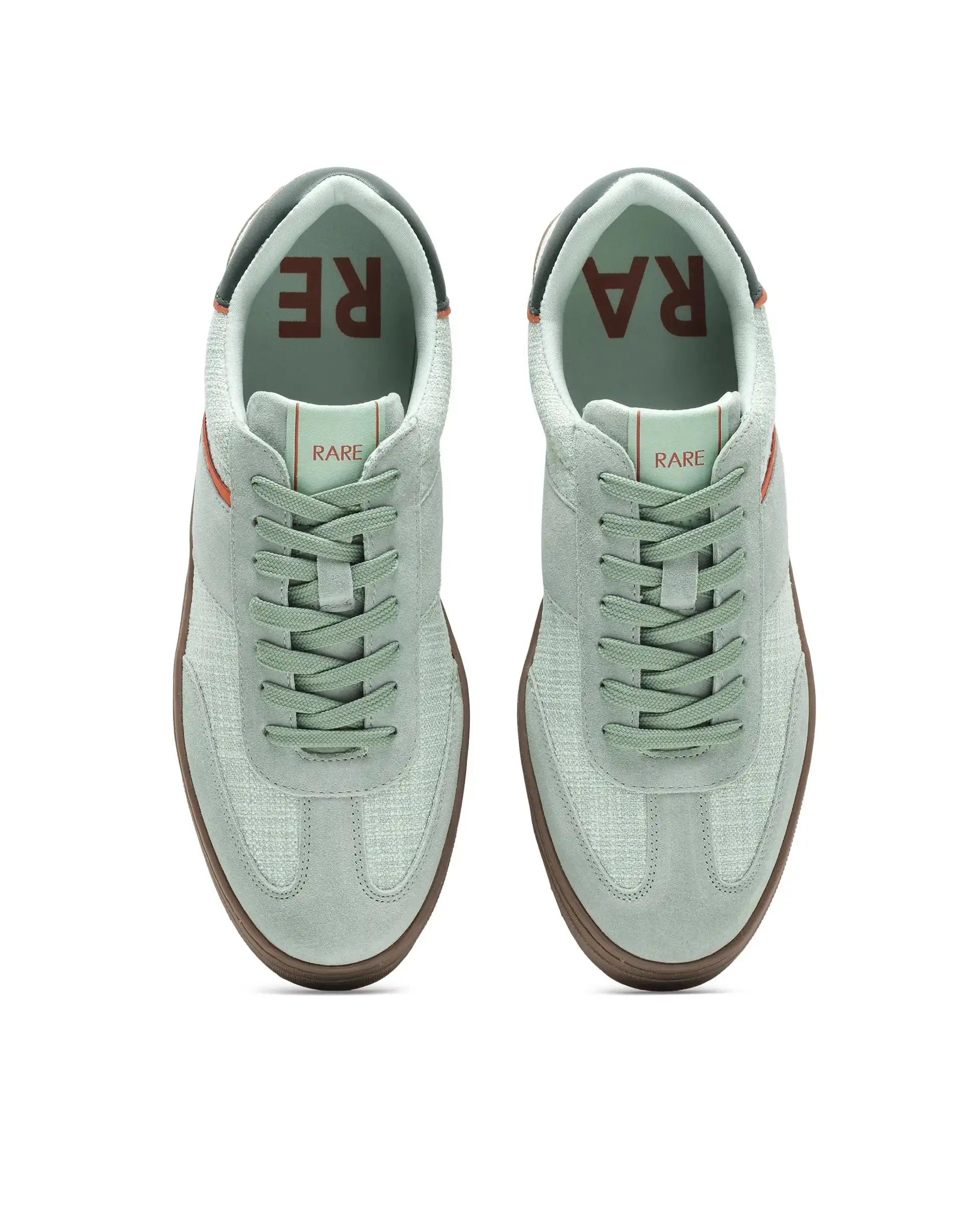Rare Rabbit Men's Fizzo Light Sage Suede Sneaker