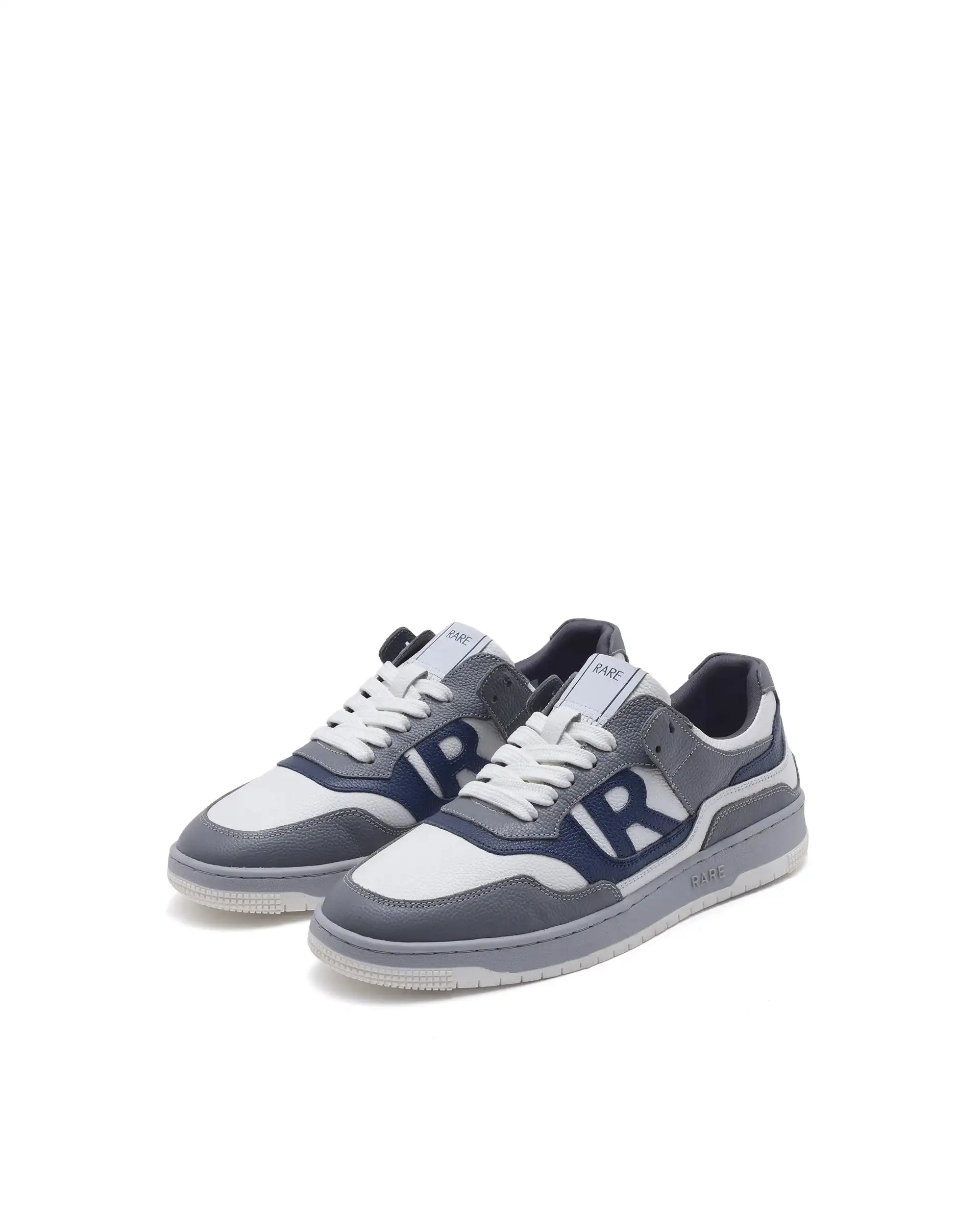 Rare Rabbit Men's Gabriel White Genuine Leather Lycra Lining Dual Tone Lace-Up Low-Top Sneaker Shoes