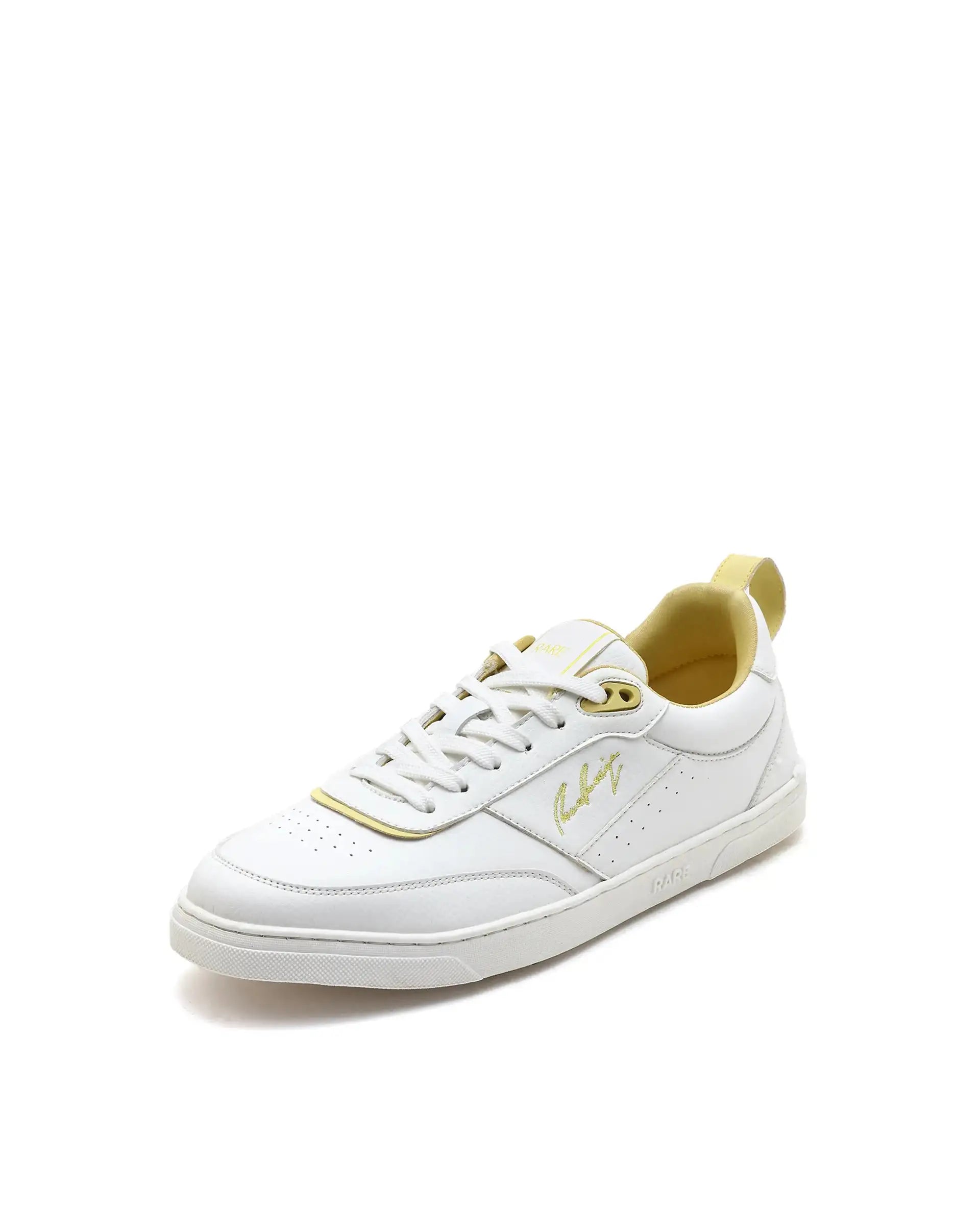 Rare Rabbit Men's Garen Yellow Micro Fibercausal Sneaker
