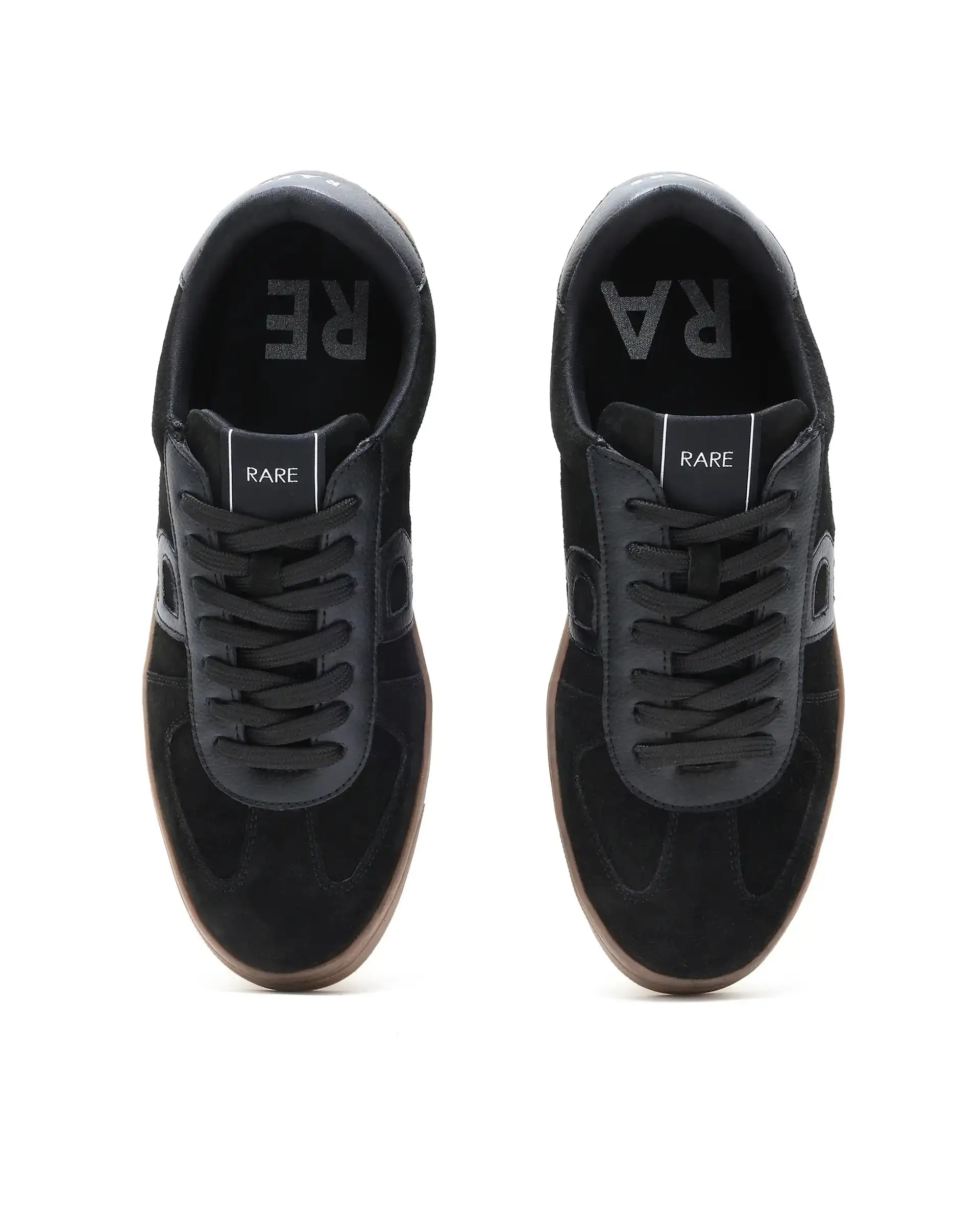 Rare Rabbit Men's Greg Light Black Lace-Up Closure Suede Sneaker