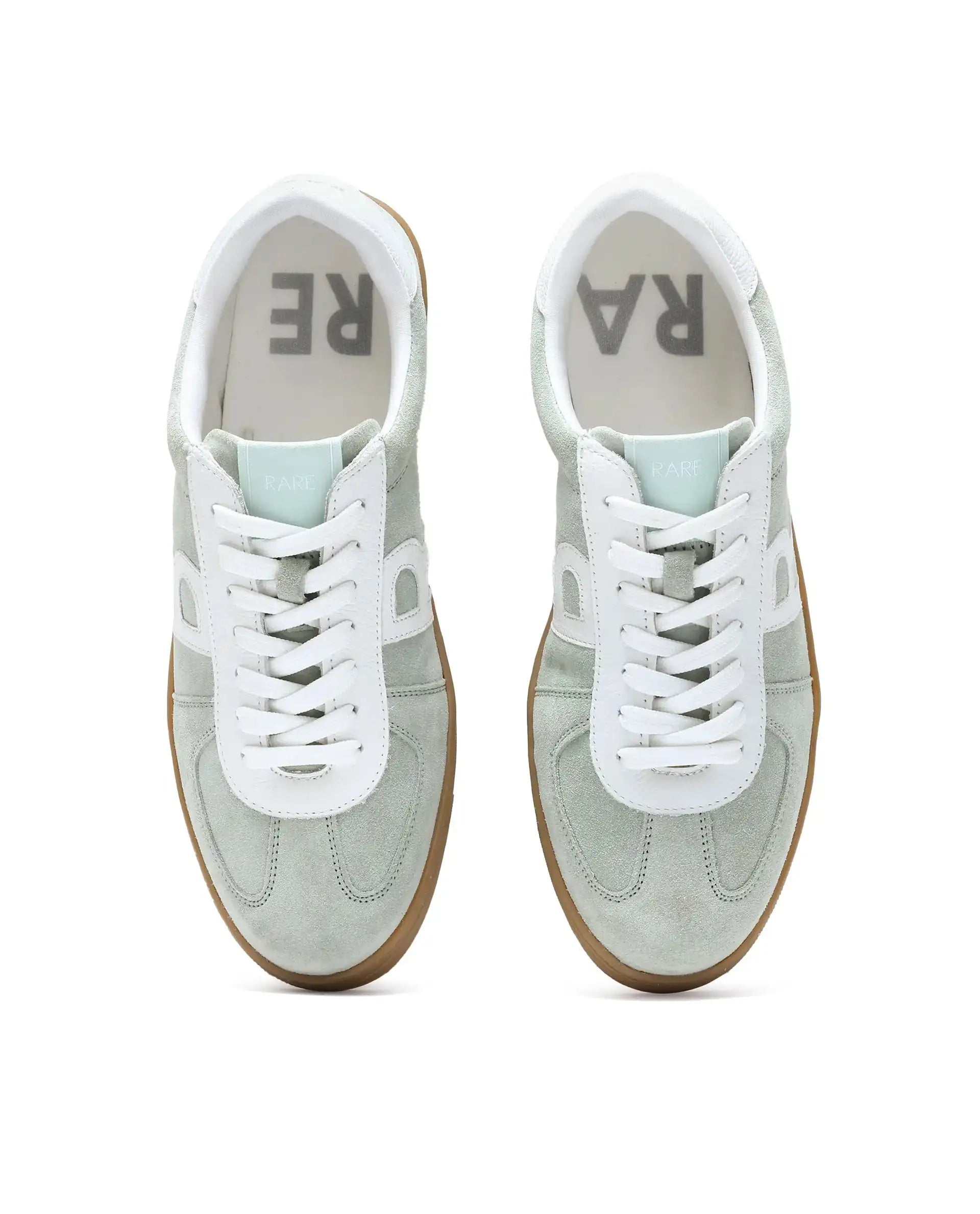 Rare Rabbit Men's Greg Light Sage Lace-Up Closure Suede Sneaker