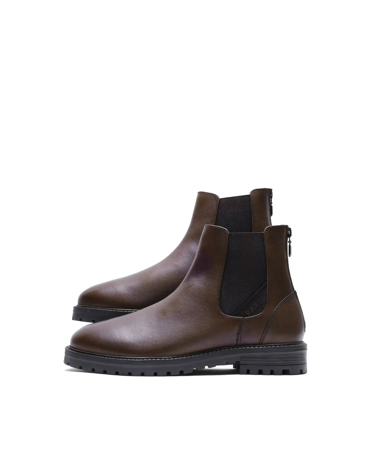 Rare Rabbit Men's Gum-1 Brown Leather Fabric Chelsea Boots