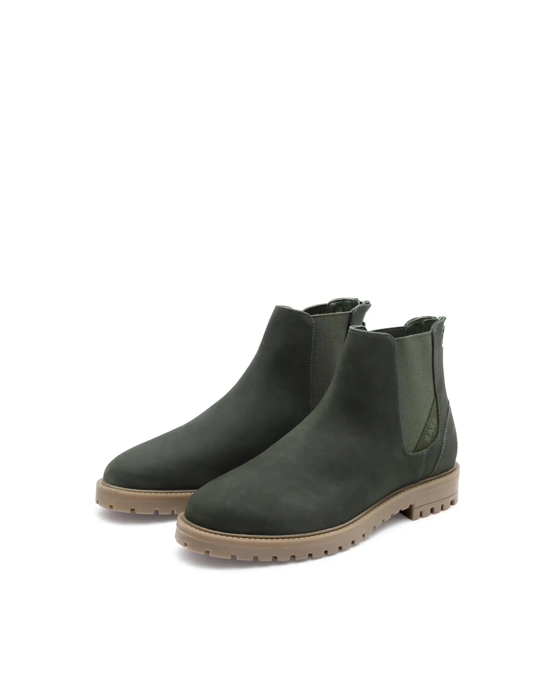 Rare Rabbit Men's Gum Pro Green Classic Chelsea Boot