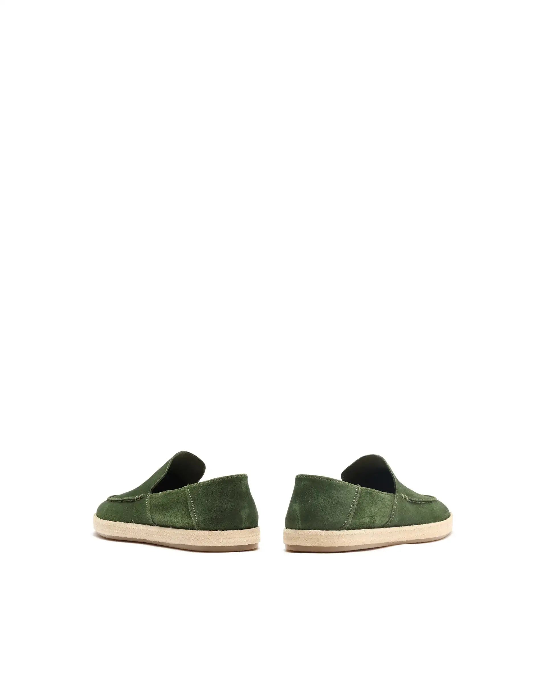 Rare Rabbit Men Havana Emerald Green Suede Leather Slip-On Closure Shoes