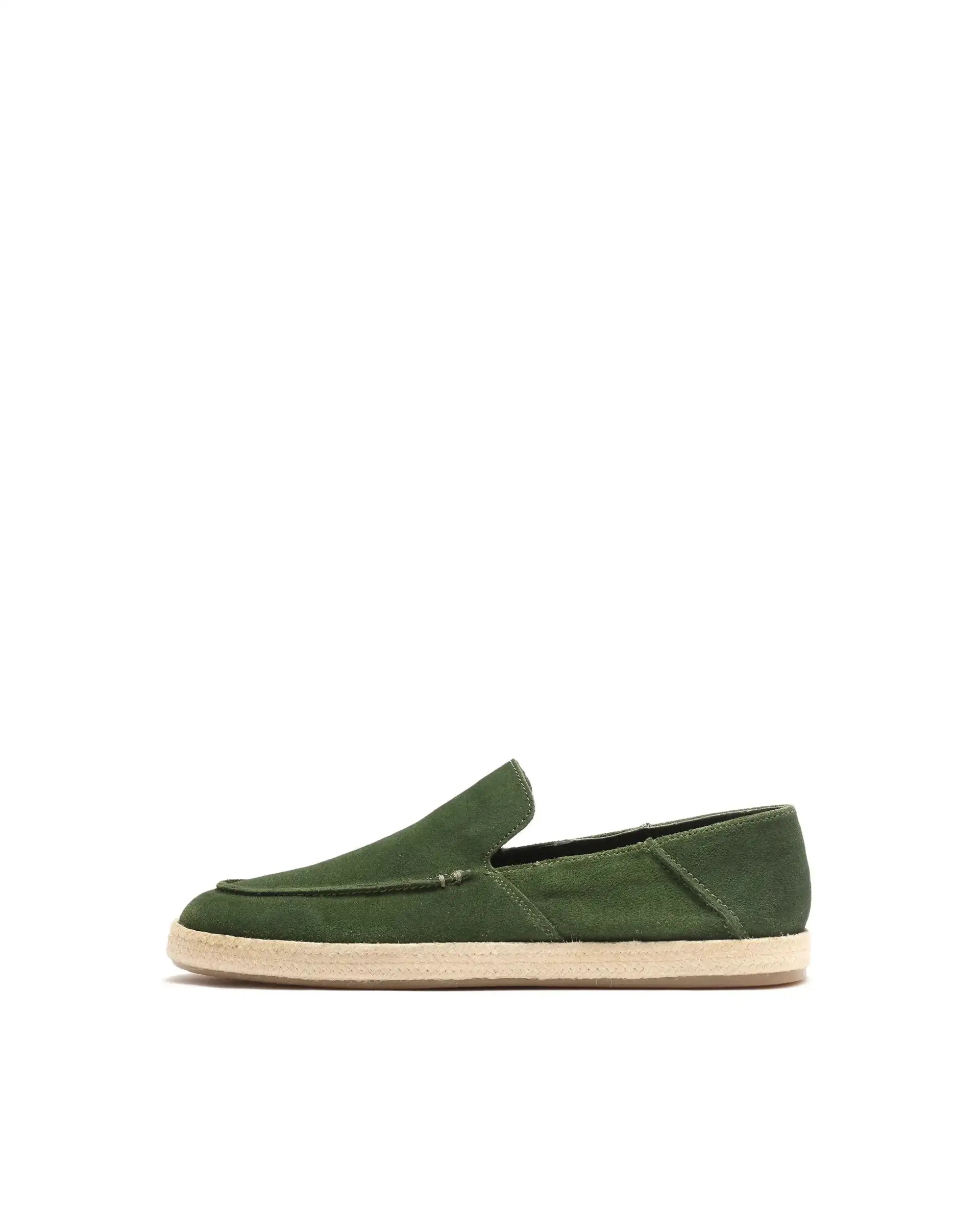 Rare Rabbit Men Havana Emerald Green Suede Leather Slip-On Closure Shoes
