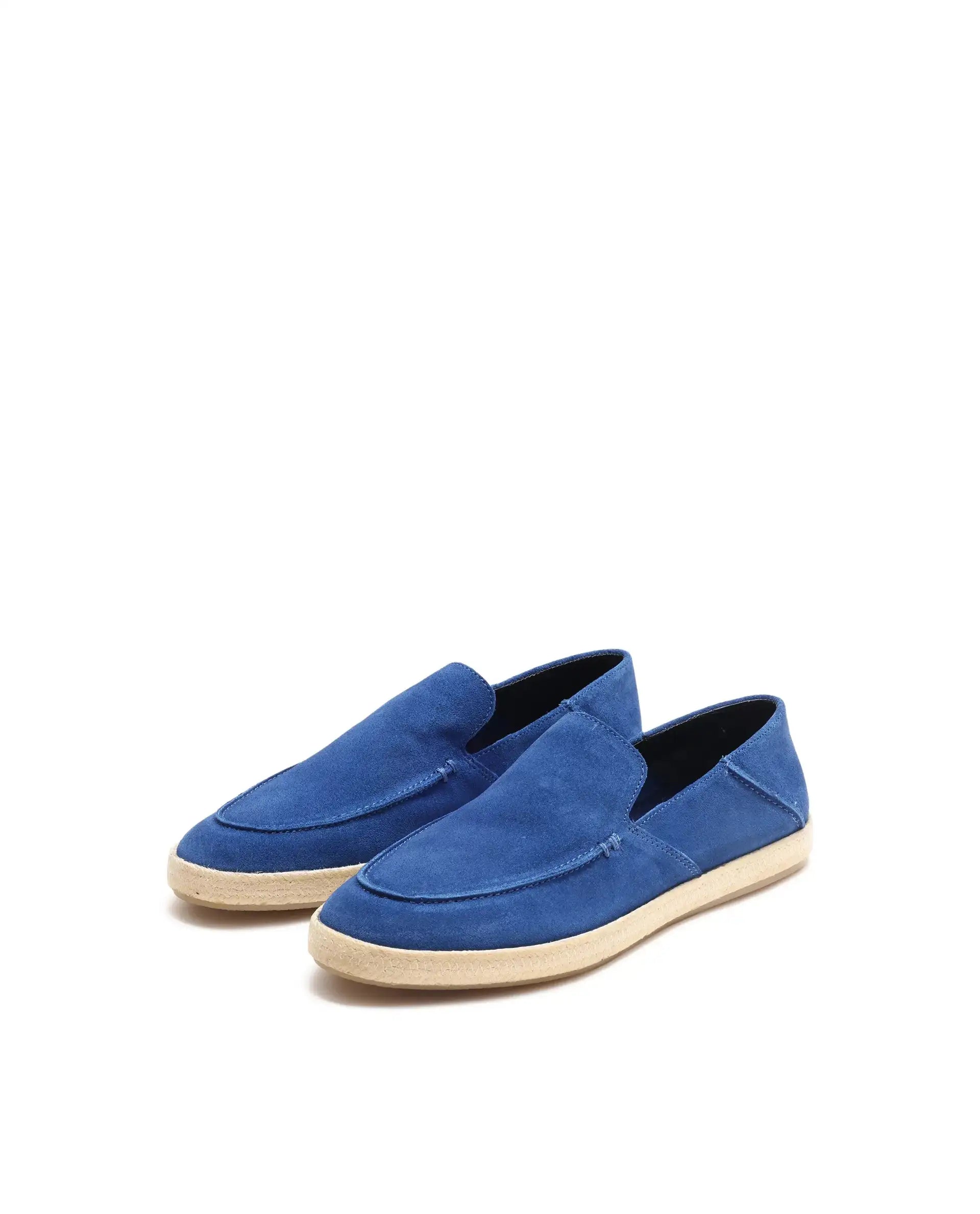 Rare Rabbit Men Havana Ink Blue Suede Leather Slip-On Closure Shoes