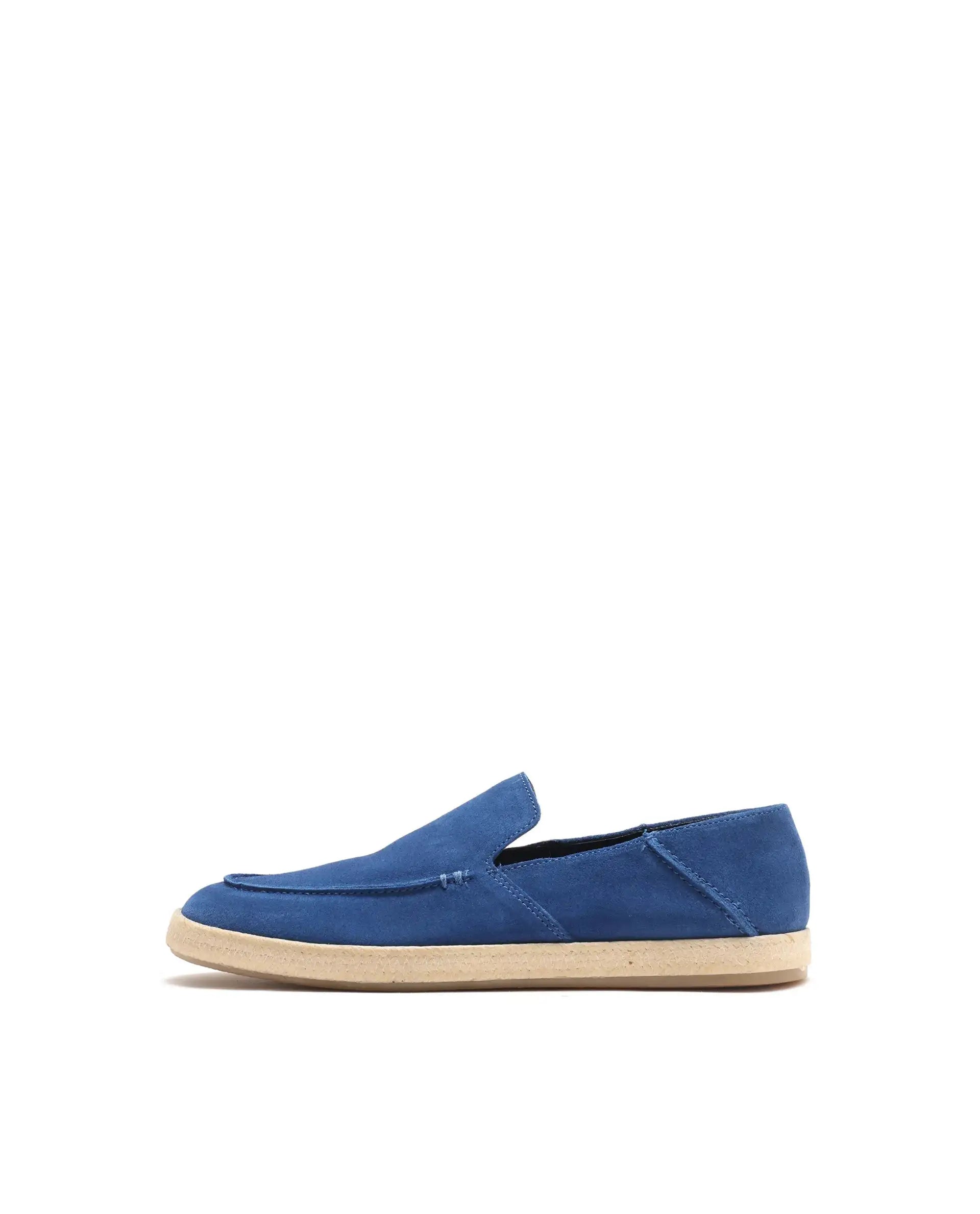 Rare Rabbit Men Havana Ink Blue Suede Leather Slip-On Closure Shoes