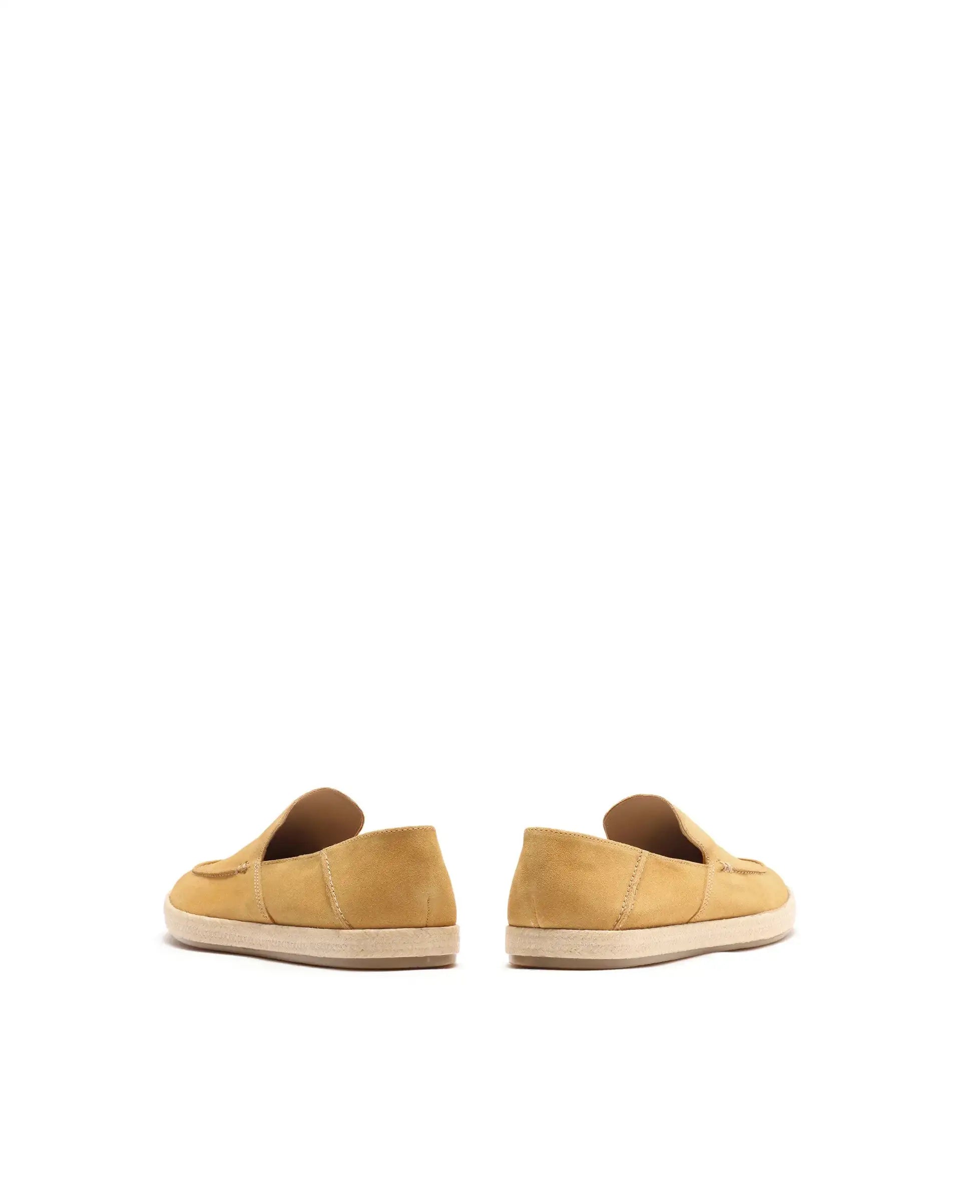 Rare Rabbit Men Havana Mustard Yellow Suede Leather Slip-On Closure Shoes