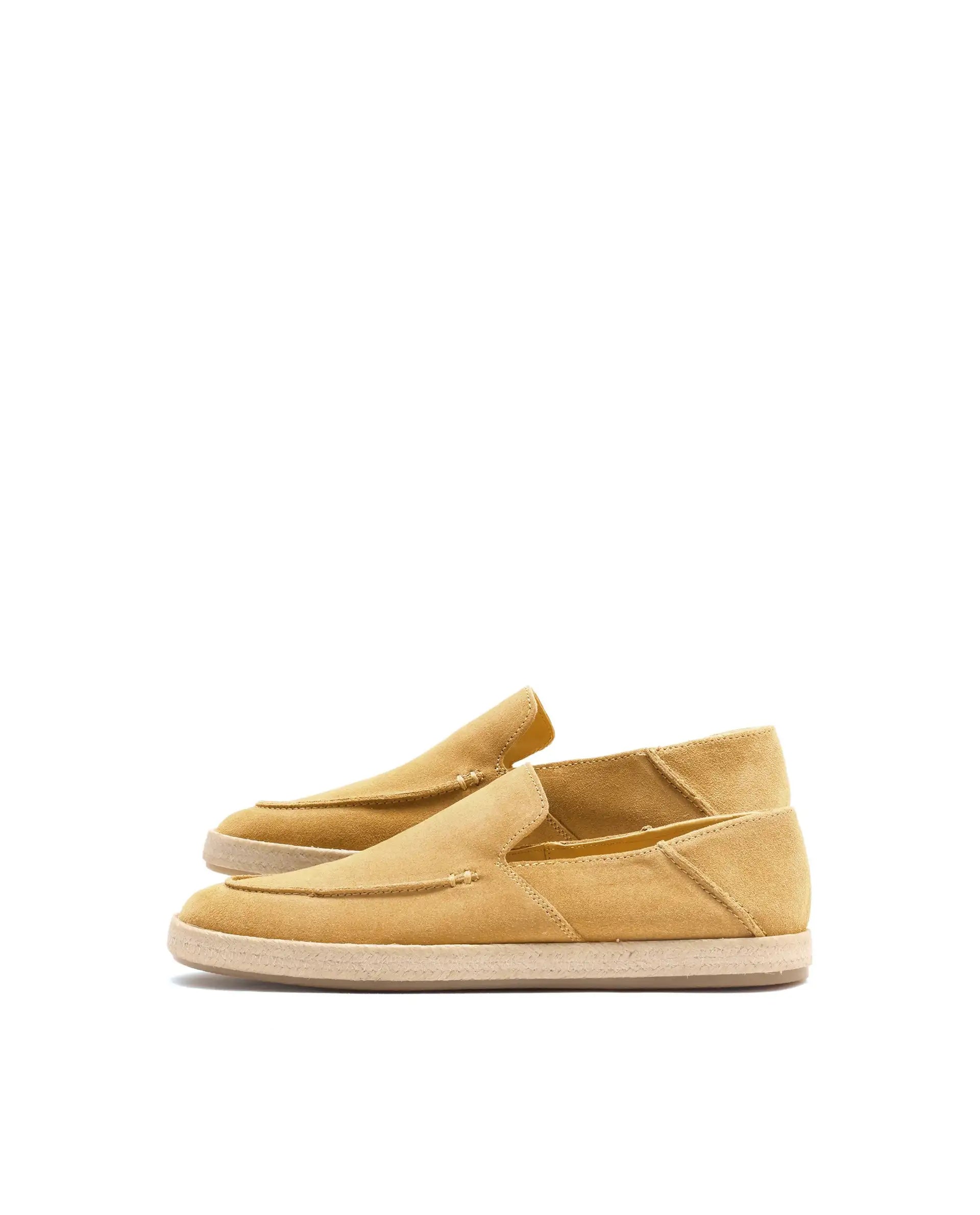 Rare Rabbit Men Havana Mustard Yellow Suede Leather Slip-On Closure Shoes