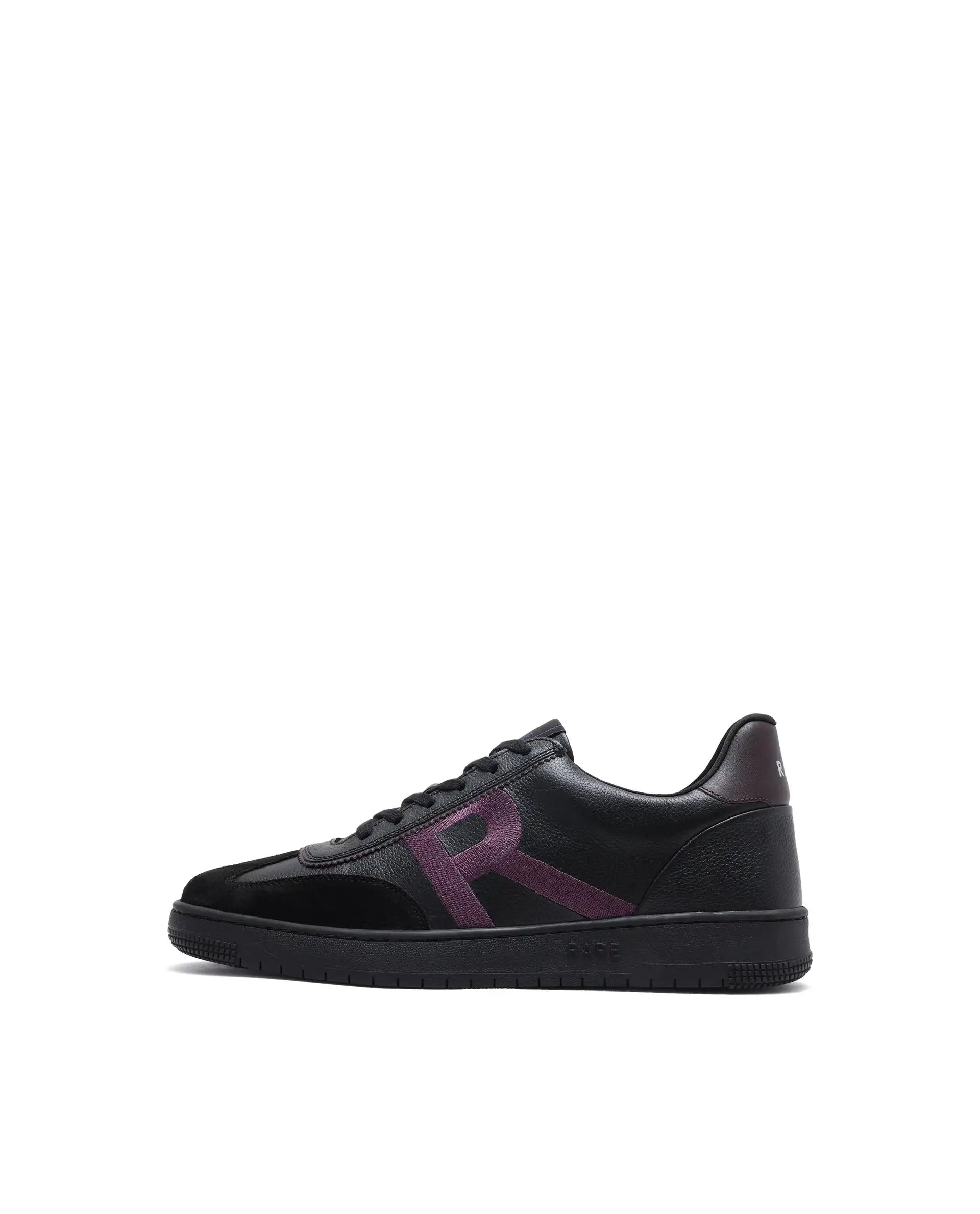 Rare Rabbit Men Hem Black Lace-Up Genuine Leather Signature Hem Branding Low-Top Sneaker Shoes