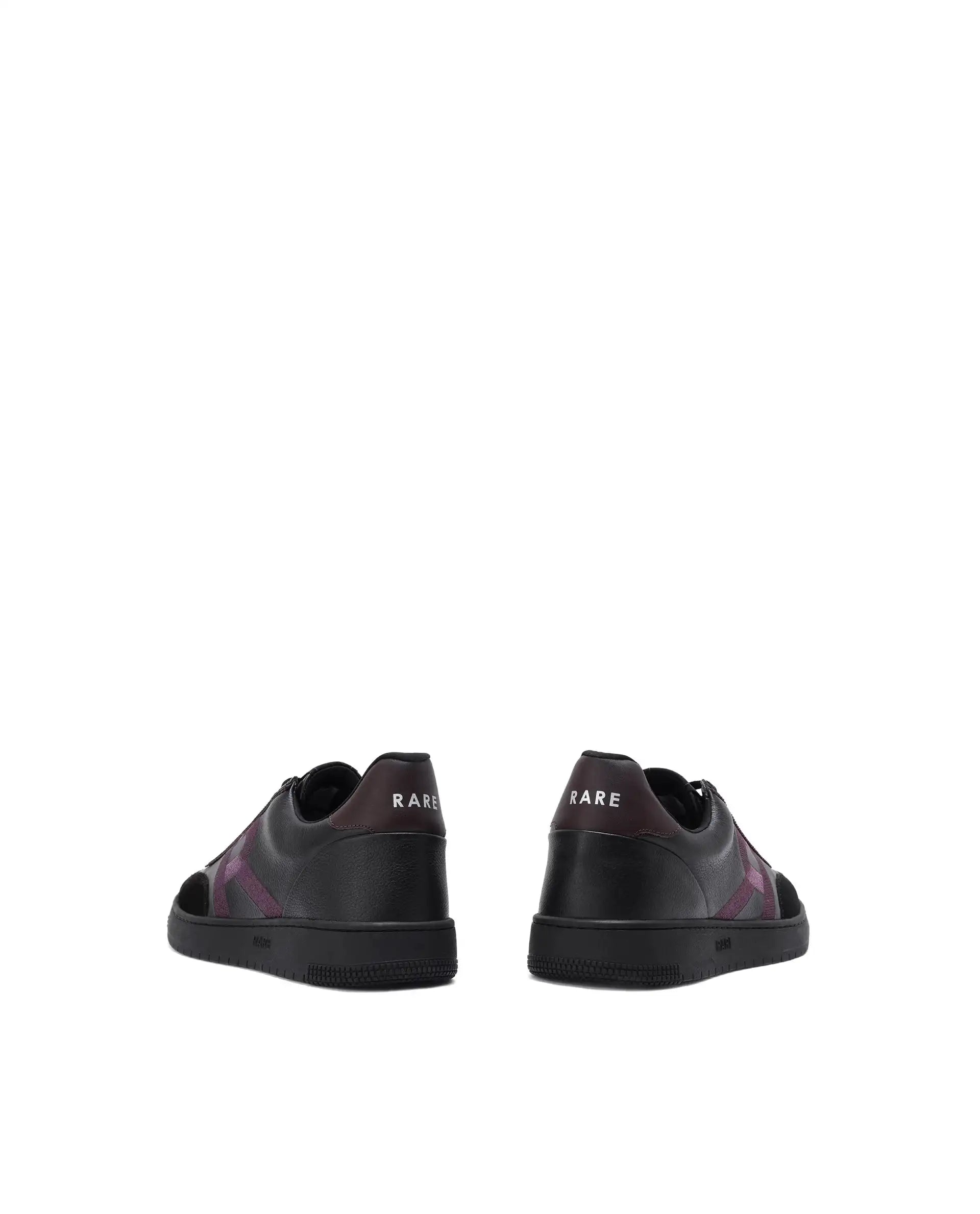 Rare Rabbit Men Hem Black Lace-Up Genuine Leather Signature Hem Branding Low-Top Sneaker Shoes