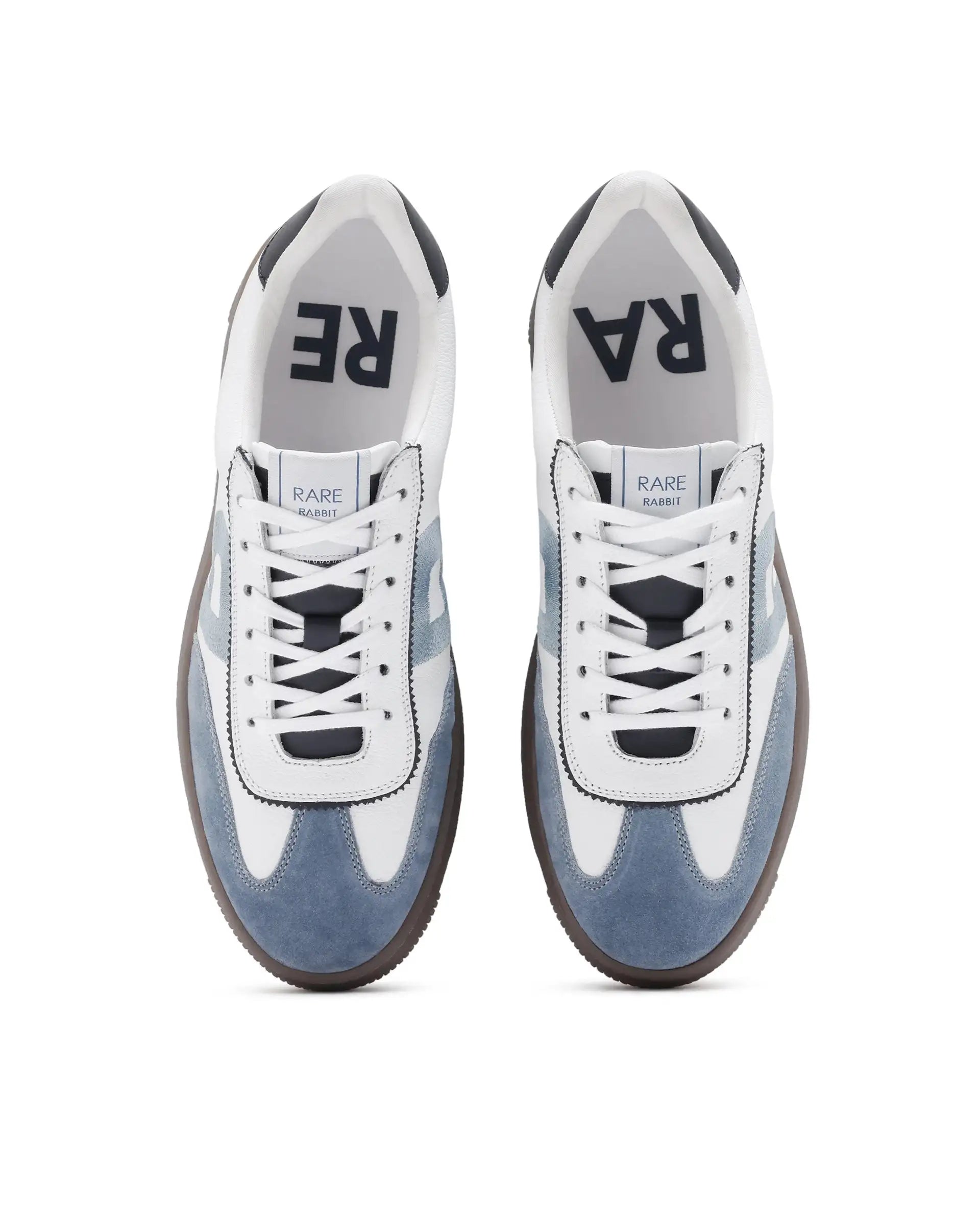 Rare Rabbit Men Hem White Lace-Up Genuine Leather Signature Hem Branding Low-Top Sneaker Shoes