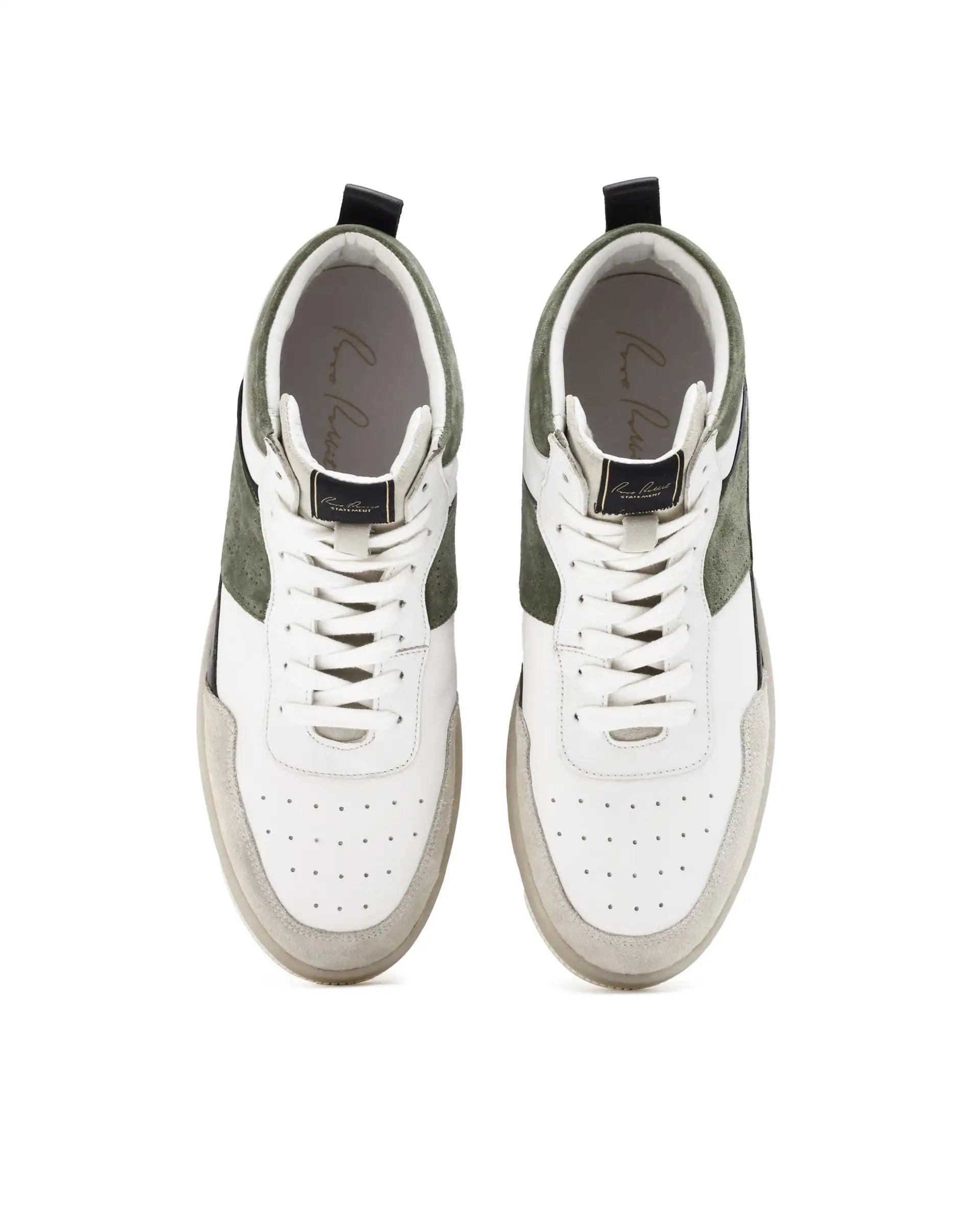 Rare Rabbit Men's Horizon Green Suede And Leather High-Top Lace Up Sneaker Shoes