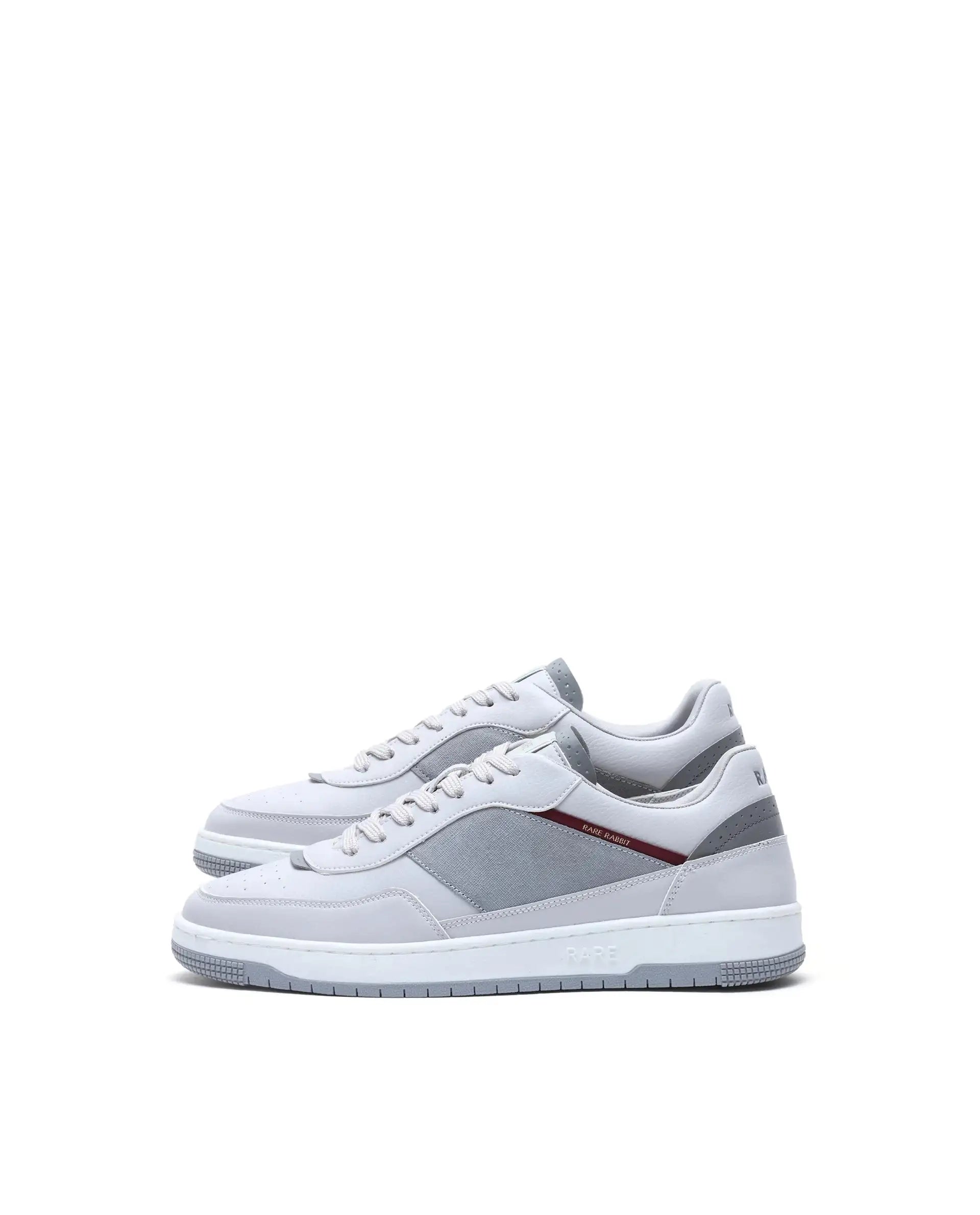 Rare Rabbit Men's Imperia Grey Micro Fiber Lace-Up Closure Sneaker