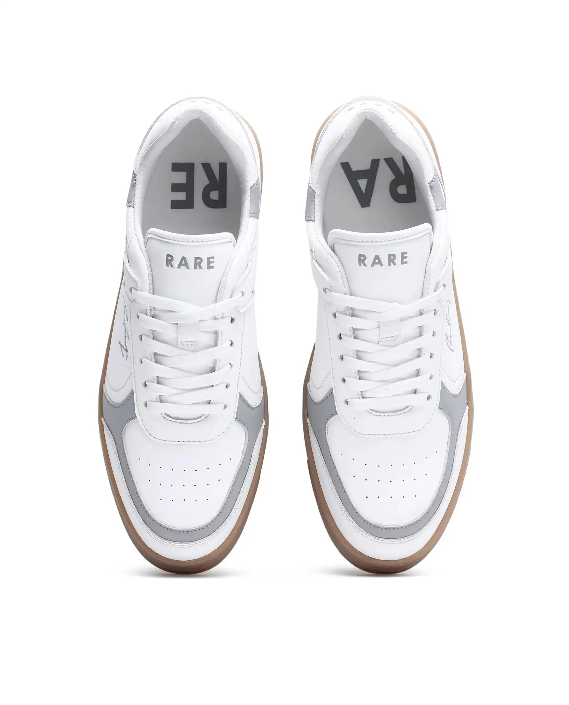 Rare Rabbit Men's Inforo White Micro Leather Sneaker