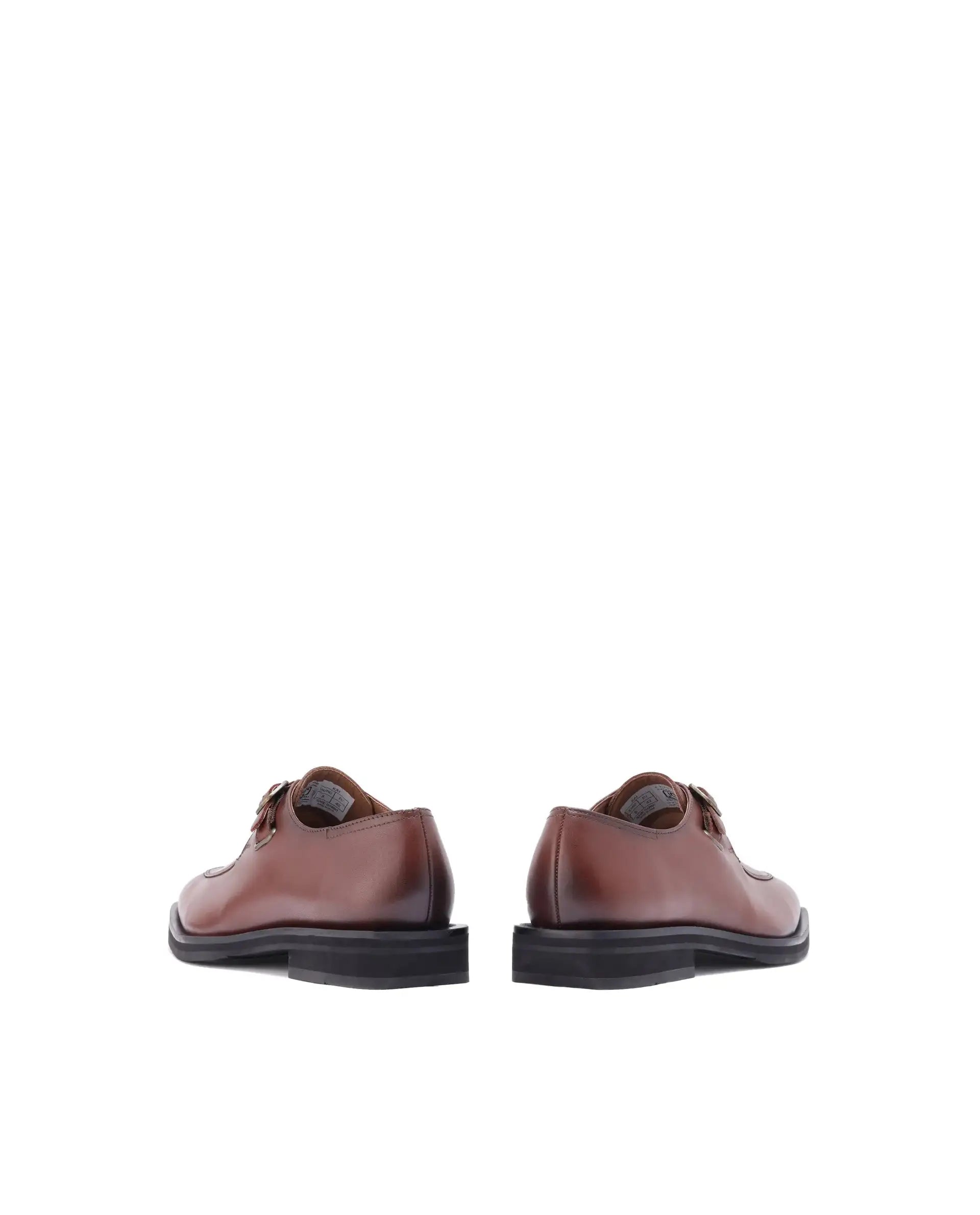 Rare Rabbit Men Kai Tan Genuine Leather Buckle Strap Slip-On Loafers