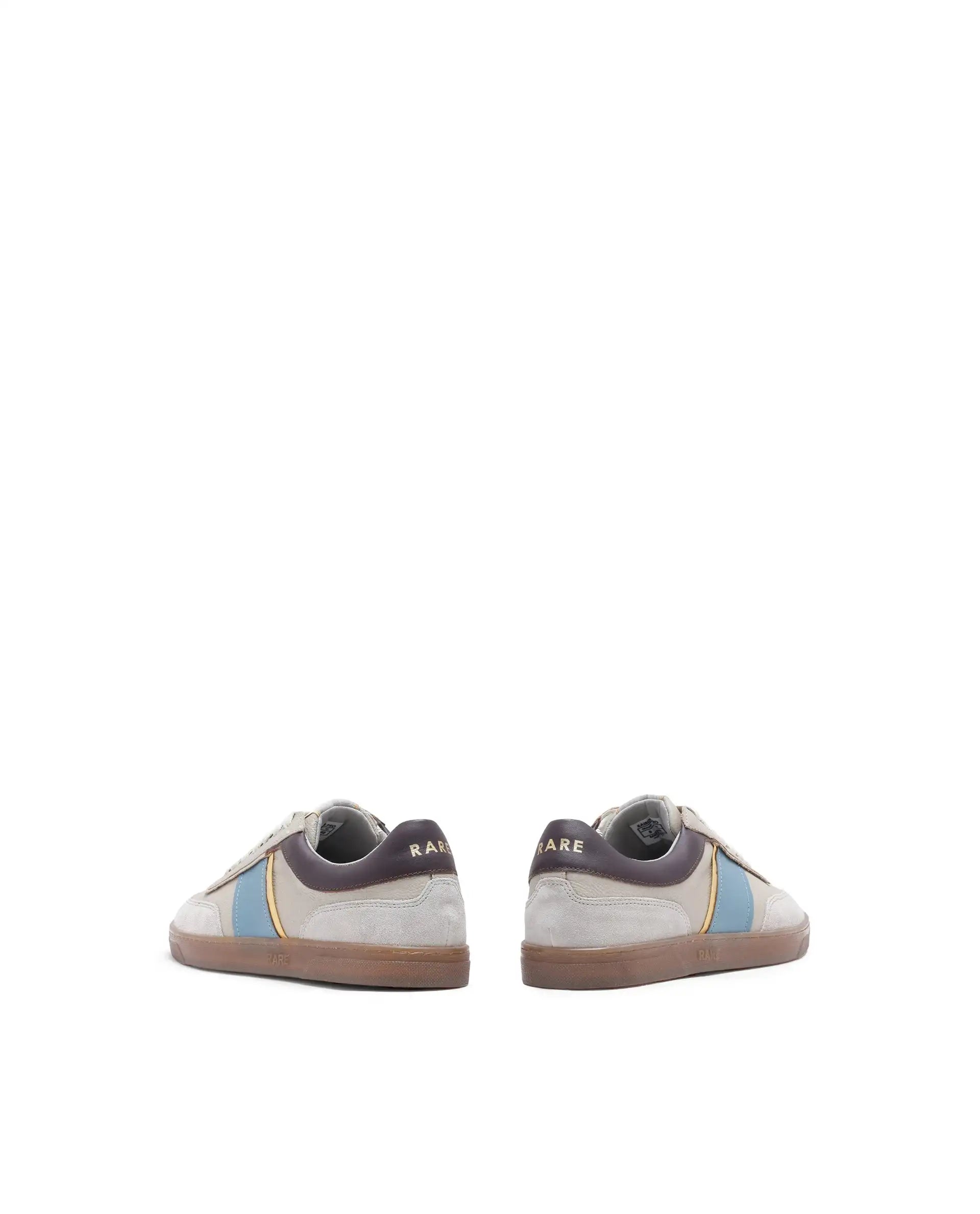 Rare Rabbit Men Kairos Pro Light Grey Premium Suede Leather Low-Top Lace-Up Sneaker Shoes
