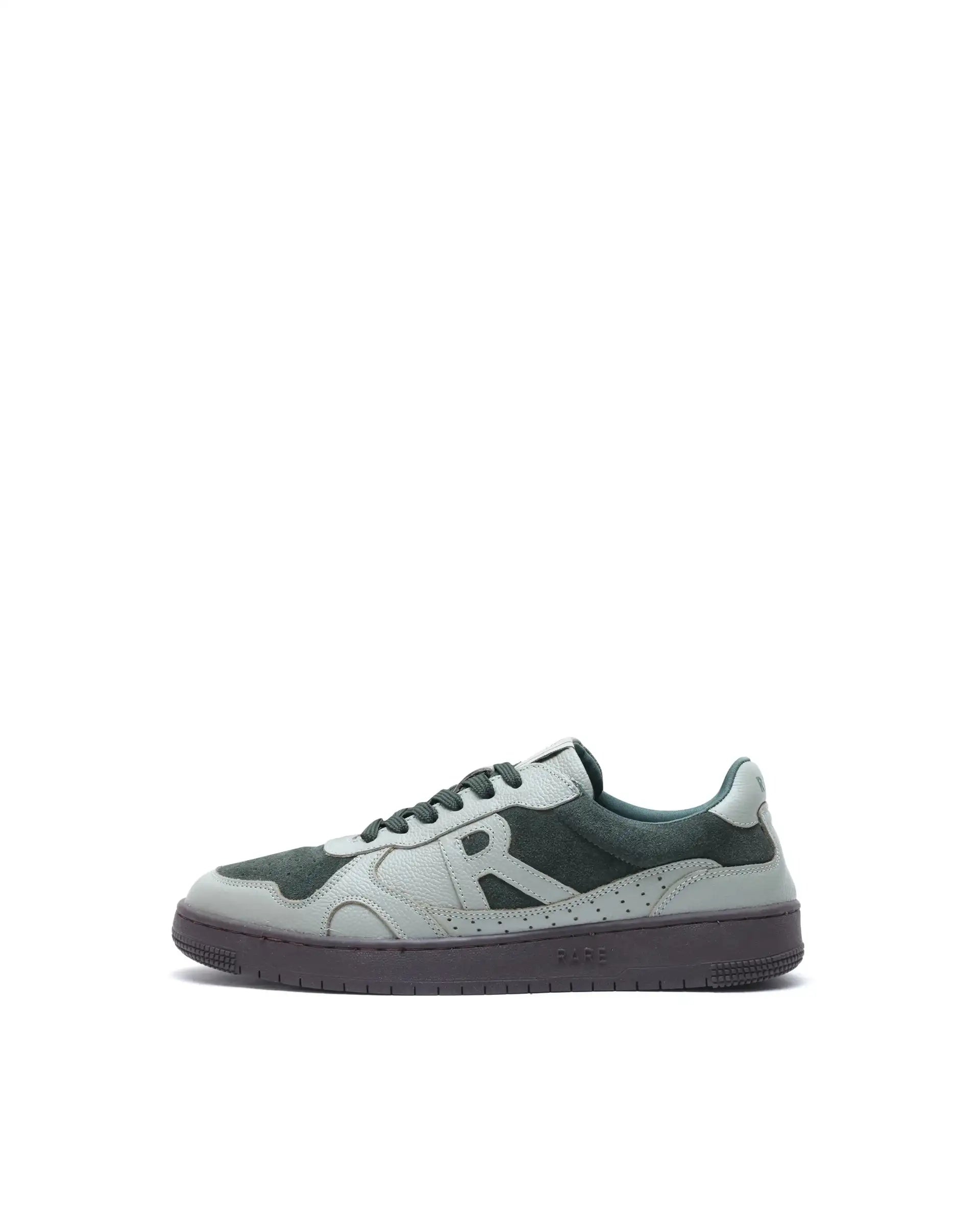 Rare Rabbit Men's Kelp Green Micro Fiber Leather Sneaker