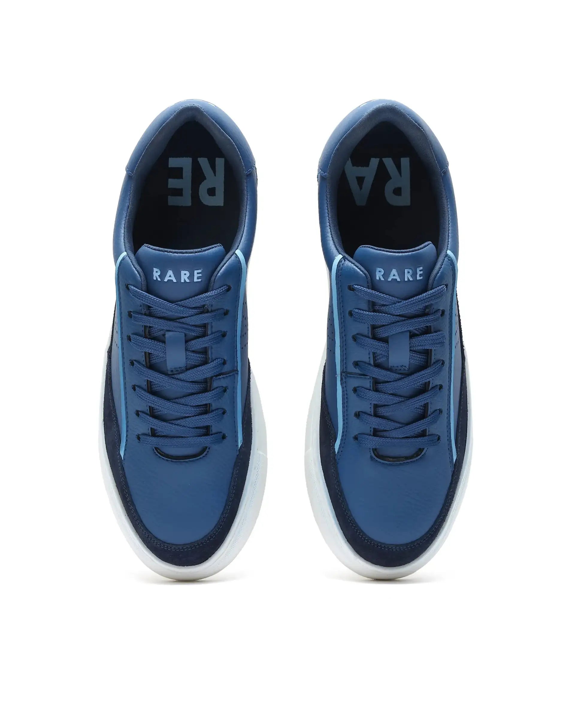 Rare Rabbit Men's Kennen Blue Micro Fiber Causal Sneaker