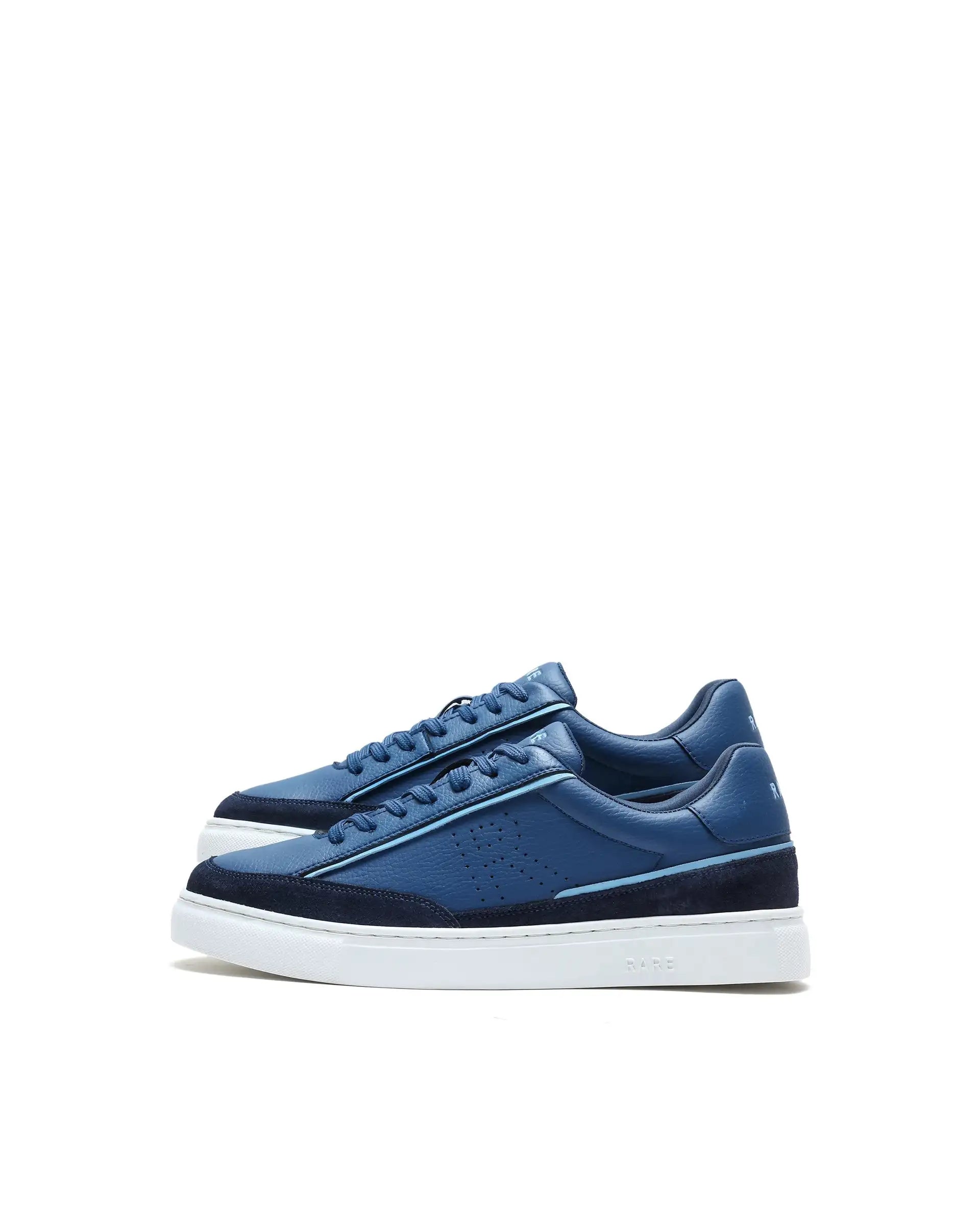 Rare Rabbit Men's Kennen Blue Micro Fiber Causal Sneaker