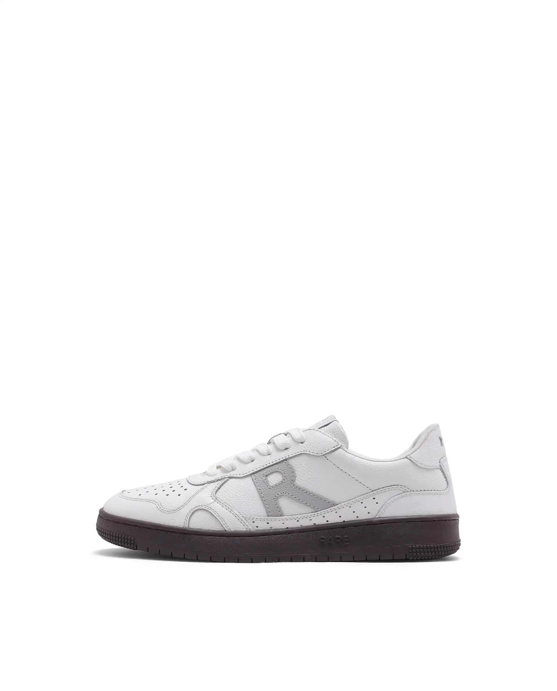 Rare Rabbit Men's Kepler White Genuine Leather Low-Top Lace-Up Sneaker Shoes