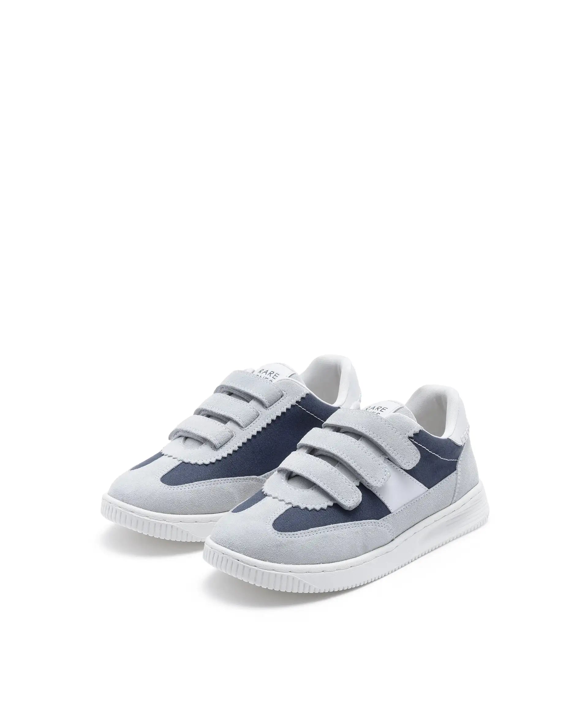 Rare Ones Kids Walc Navy Leather Riptape Fastening Sneaker