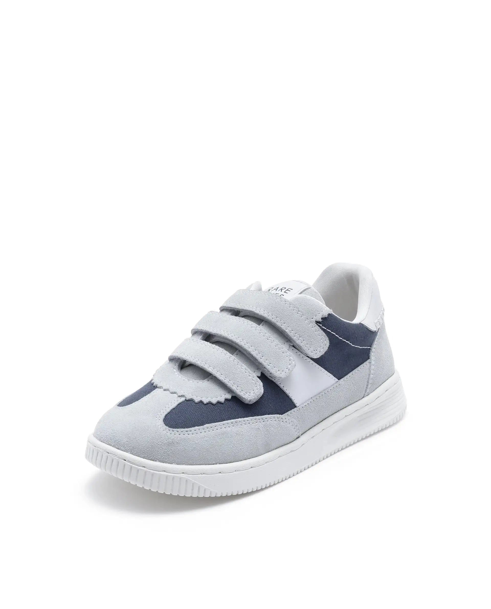 Rare Ones Kids Walc Navy Leather Riptape Fastening Sneaker