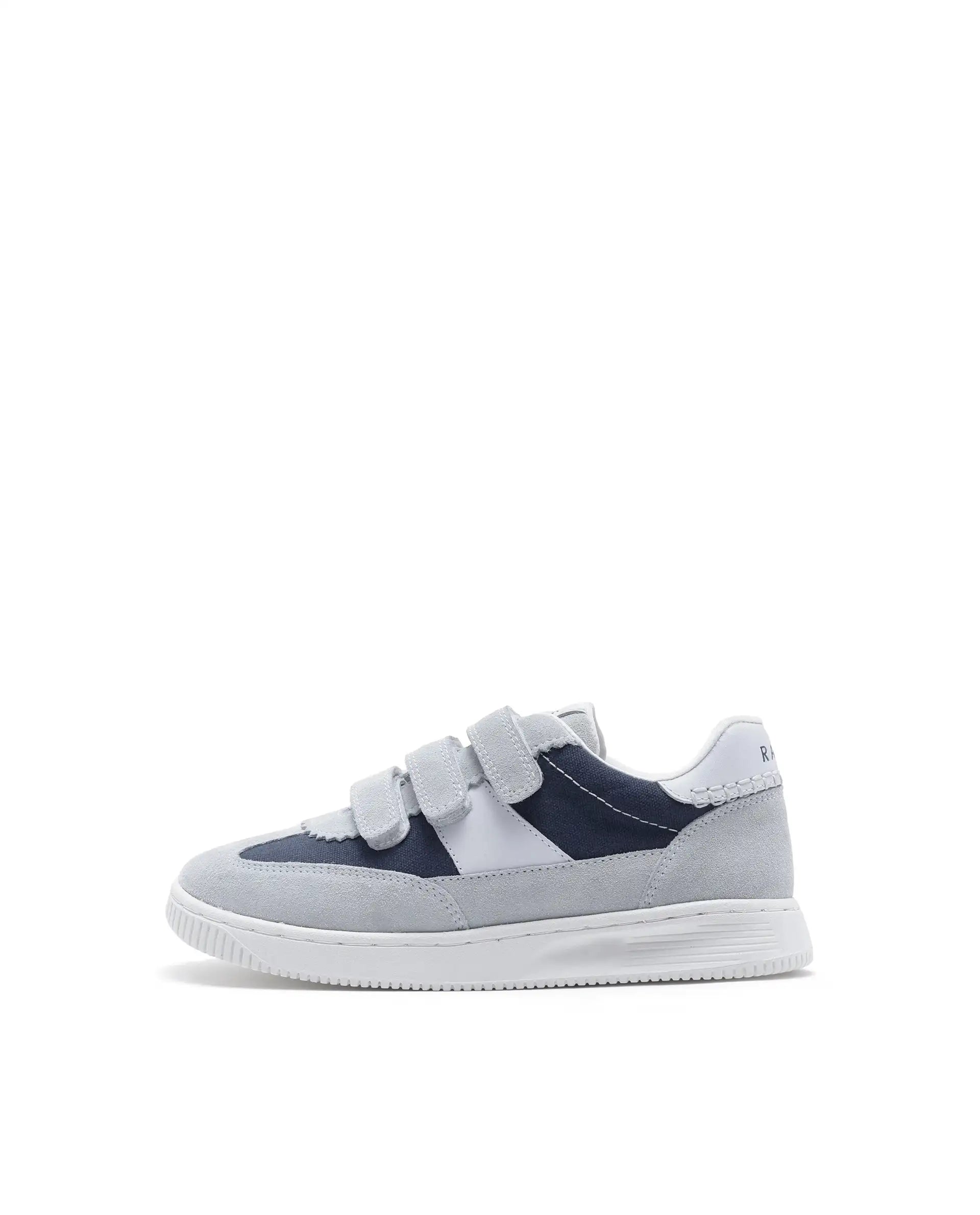 Rare Ones Kids Walc Navy Leather Riptape Fastening Sneaker