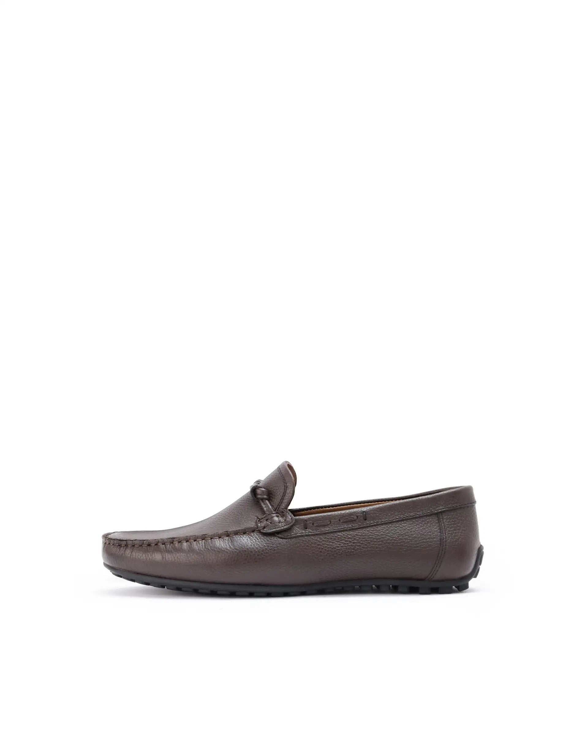 Rare Rabbit Men's Knott Brown Slip-On Genuine Milled Leather Driving Mocassin