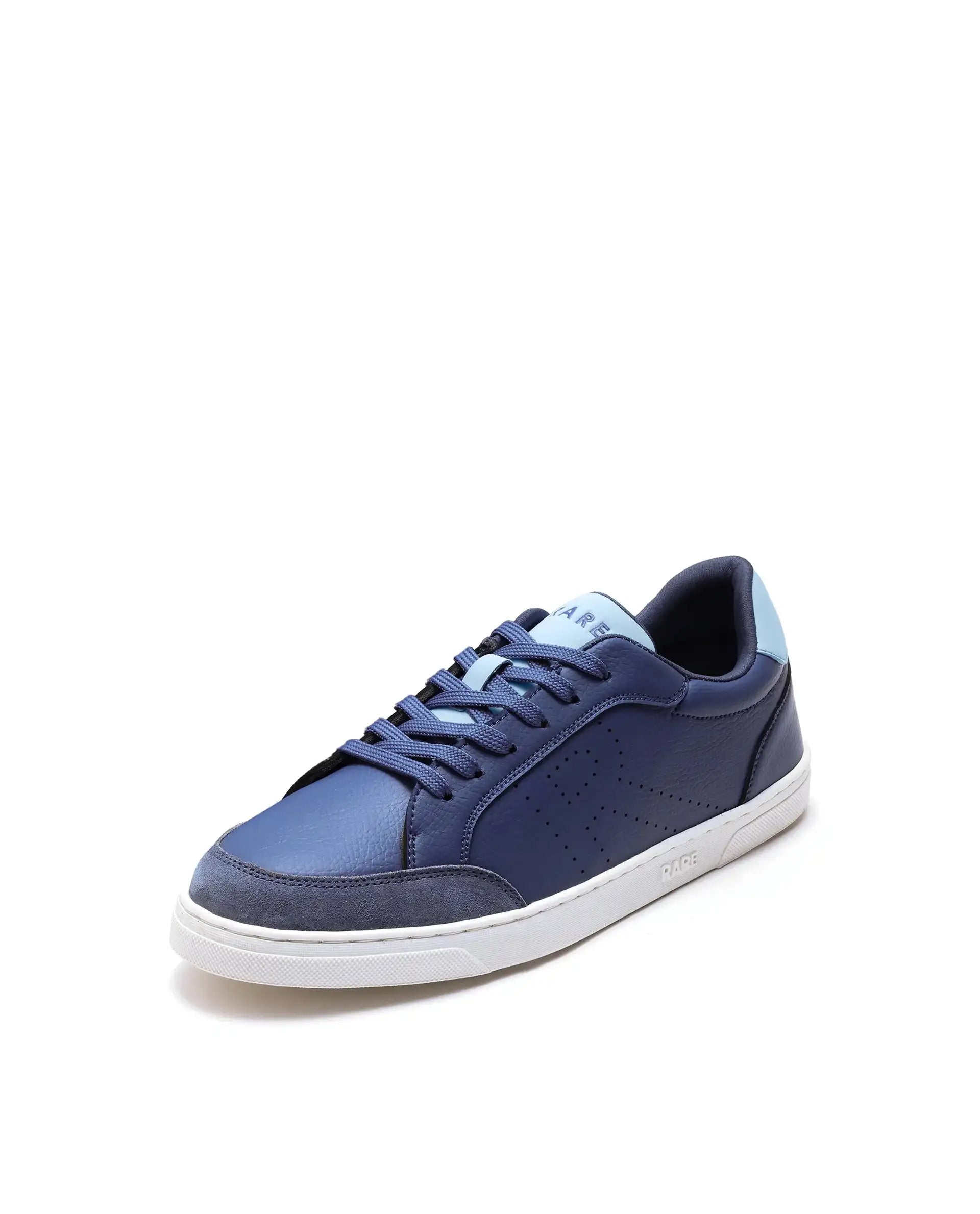 Rare Rabbit Men's Knox Navy Micro Fiber Causal Sneaker