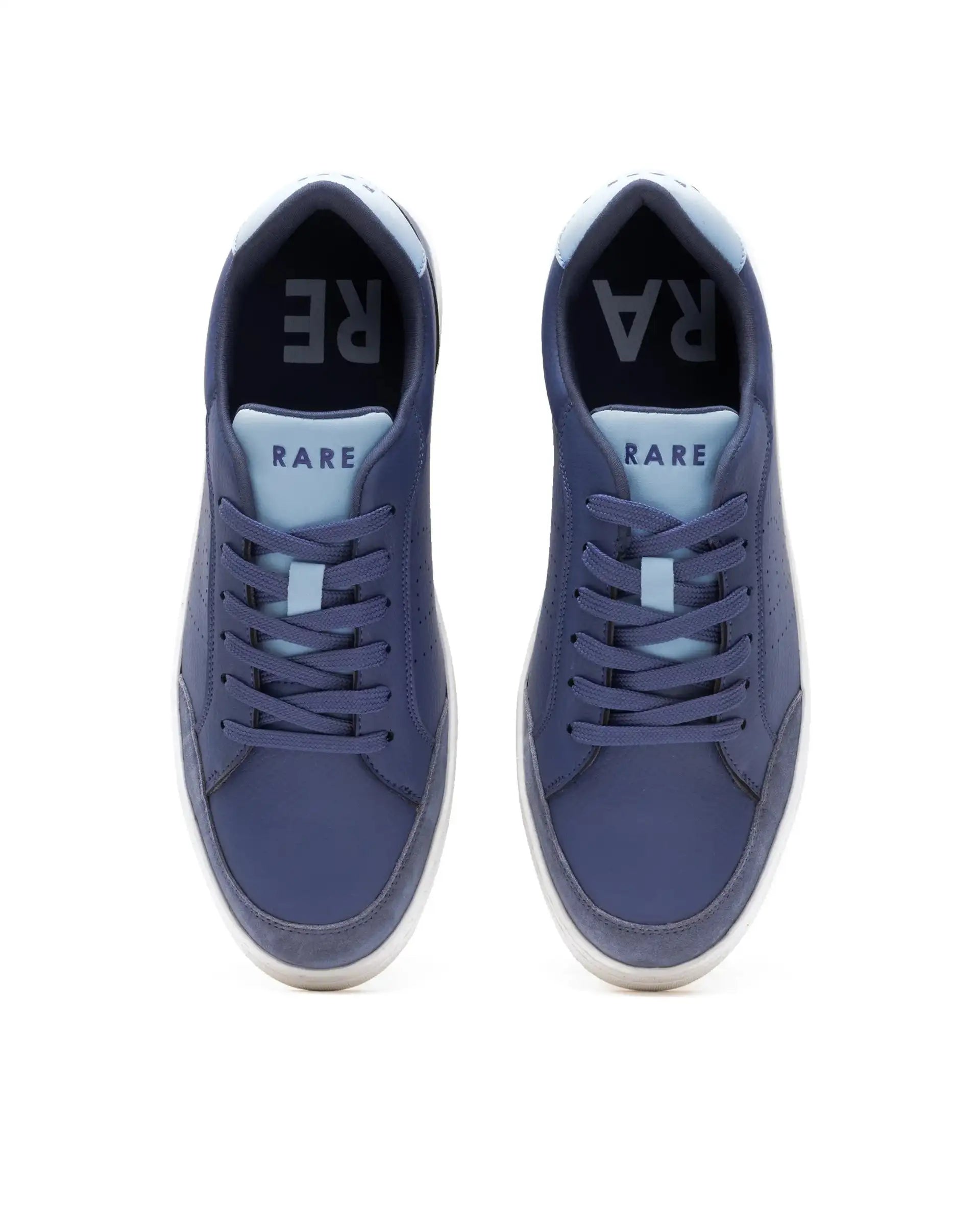 Rare Rabbit Men's Knox Navy Micro Fiber Causal Sneaker