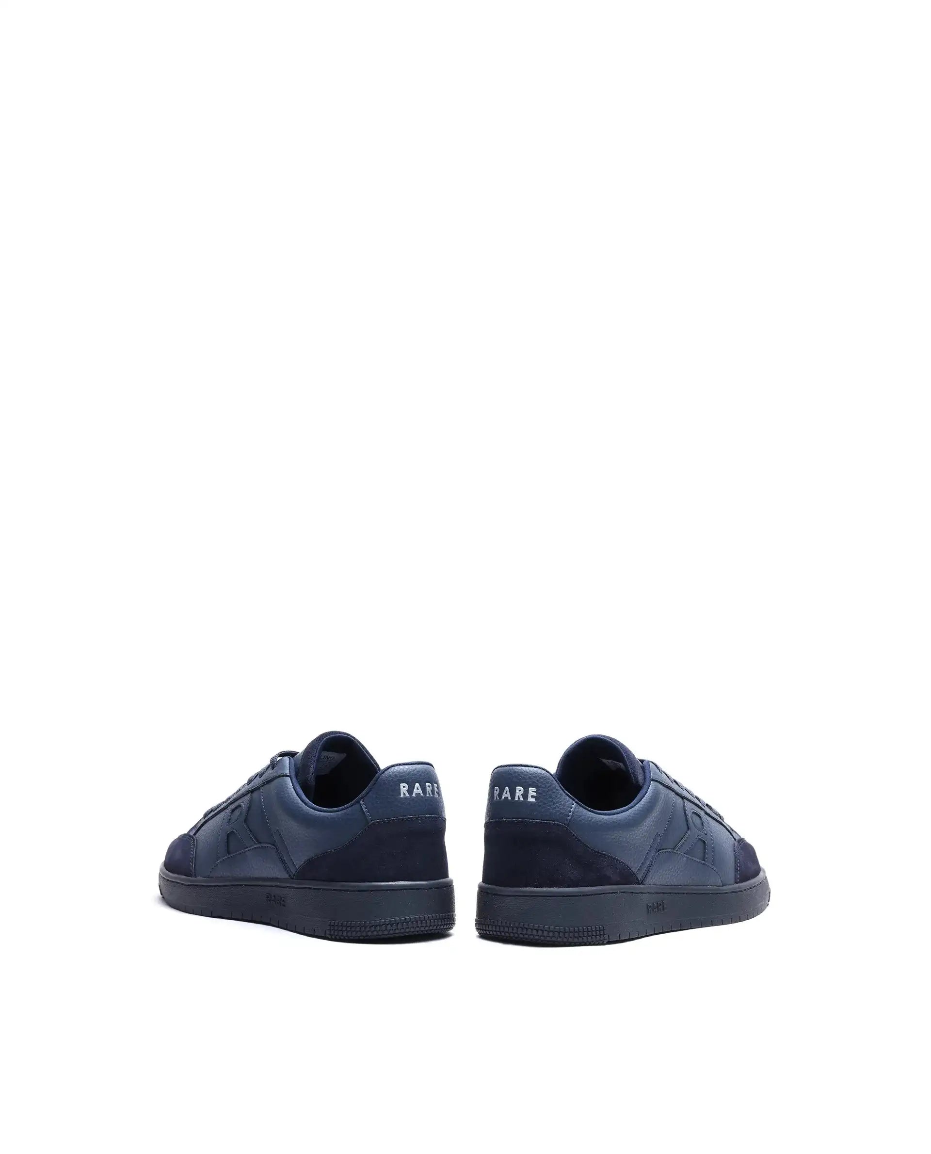 Rare Rabbit Men's Lino Navy Micro Leather Sneaker