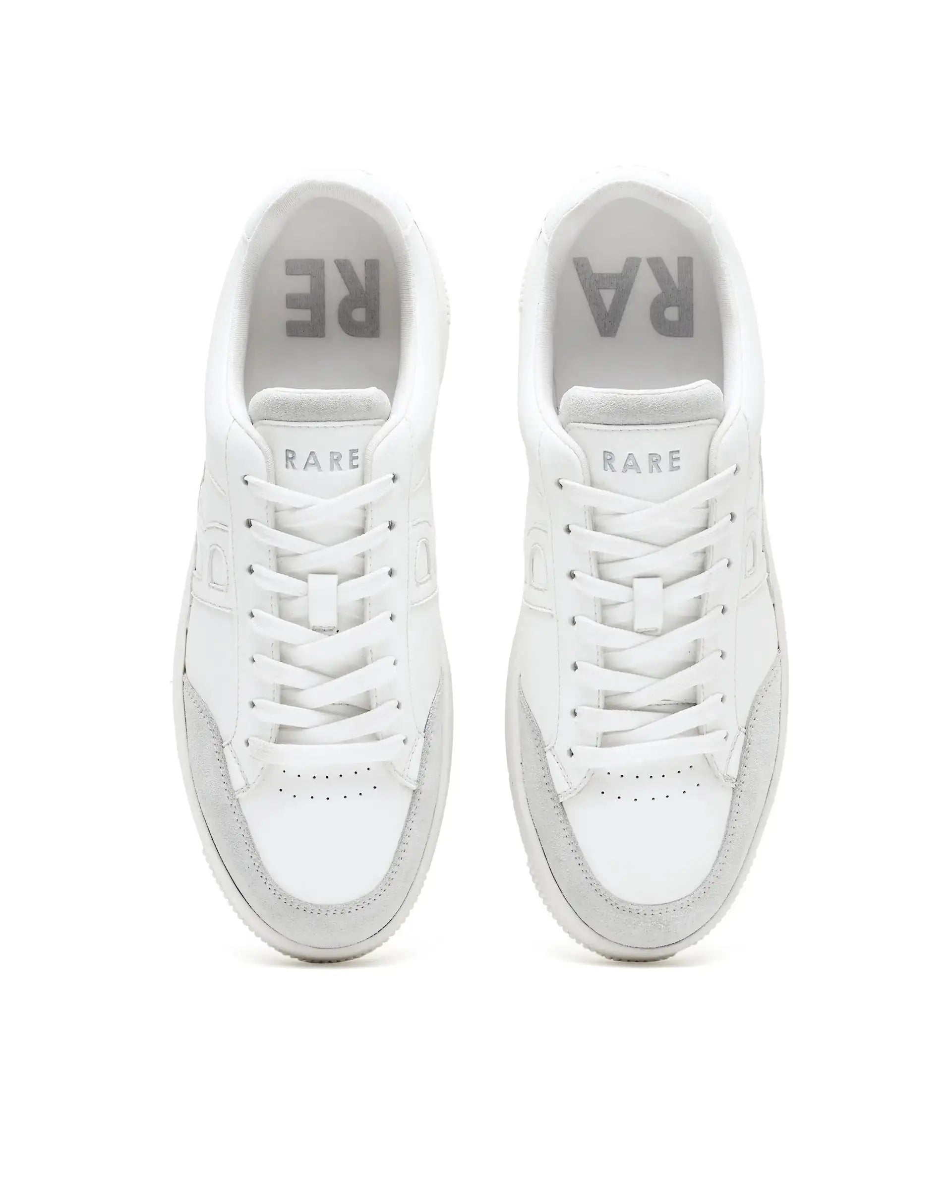 Rare Rabbit Men's Lino White Micro Leather Sneaker