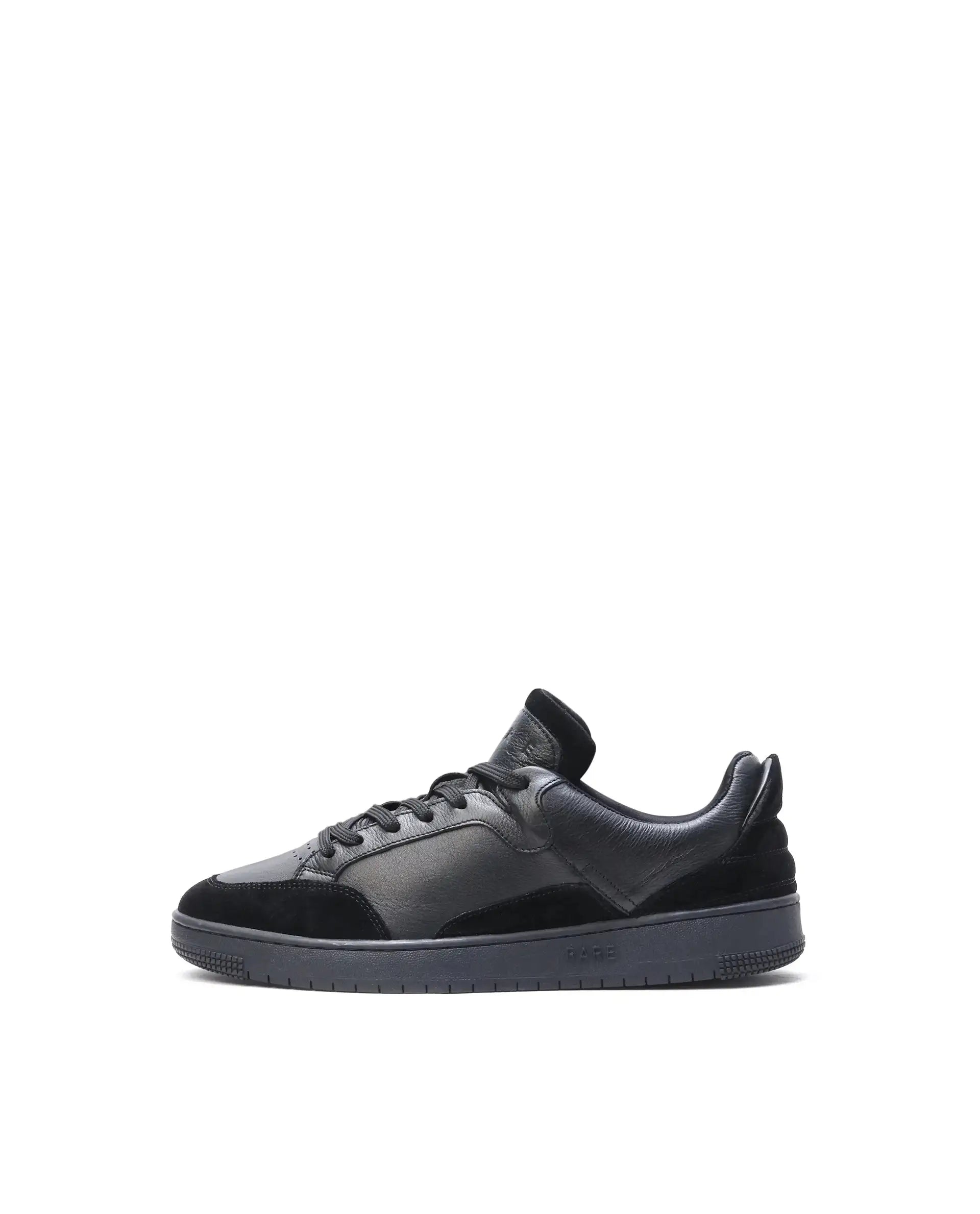 Rare Rabbit Men's Lip Black Lace-Up Closure Leather Sneaker