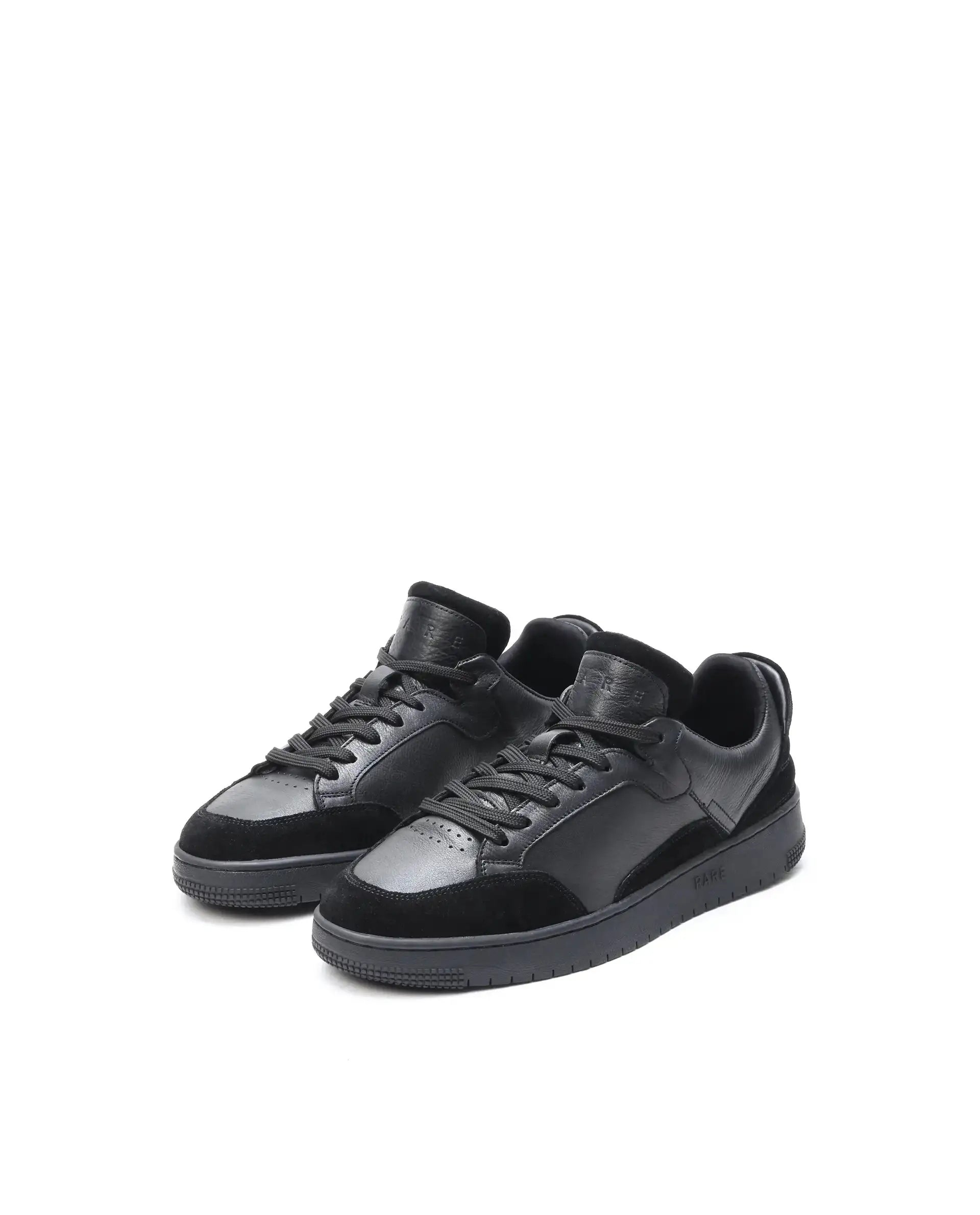 Rare Rabbit Men's Lip Black Lace-Up Closure Leather Sneaker