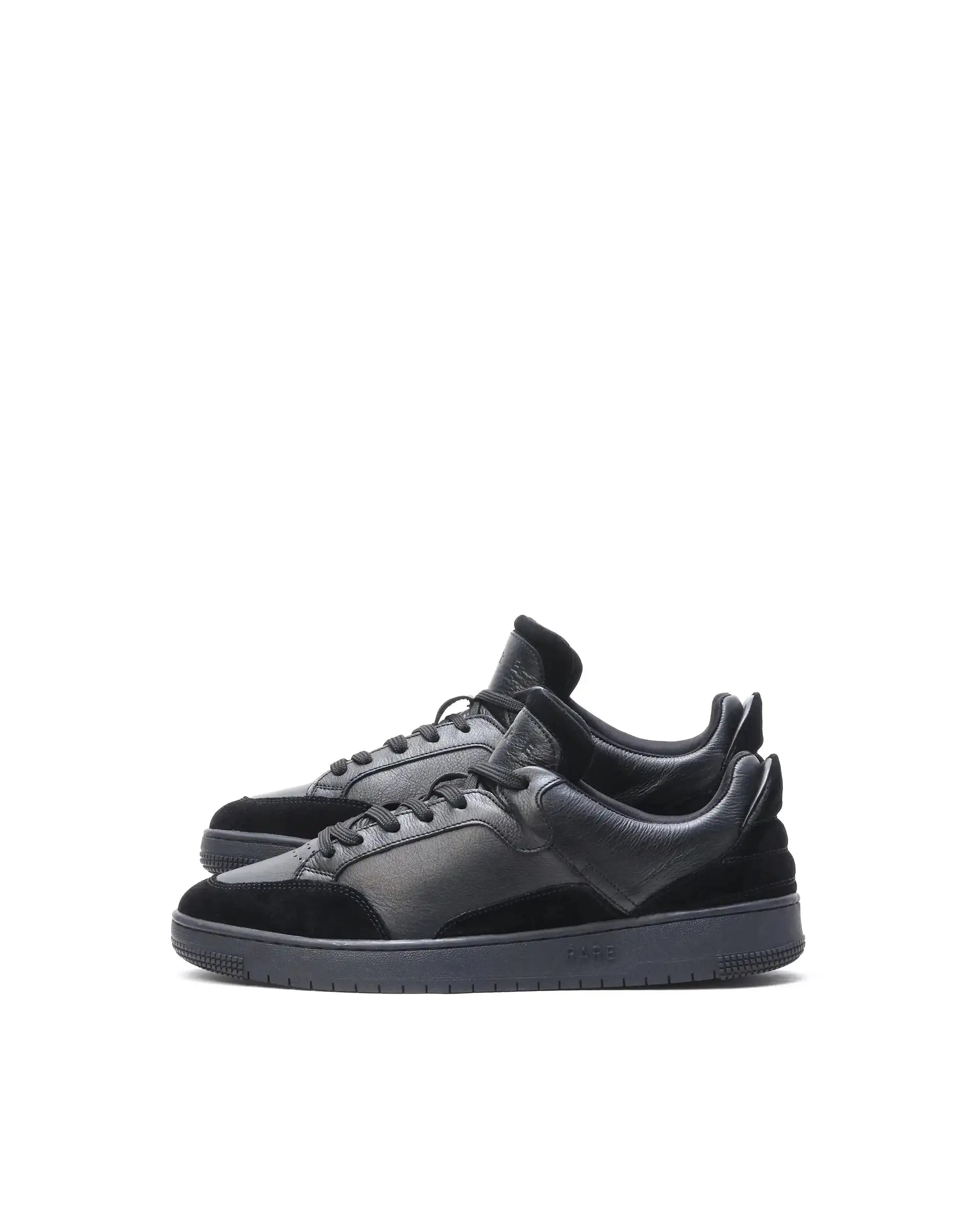 Rare Rabbit Men's Lip Black Lace-Up Closure Leather Sneaker