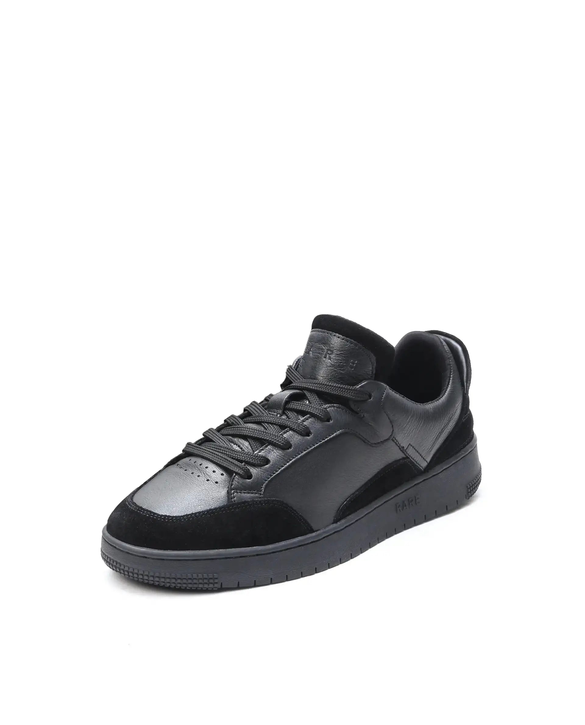 Rare Rabbit Men's Lip Black Lace-Up Closure Leather Sneaker