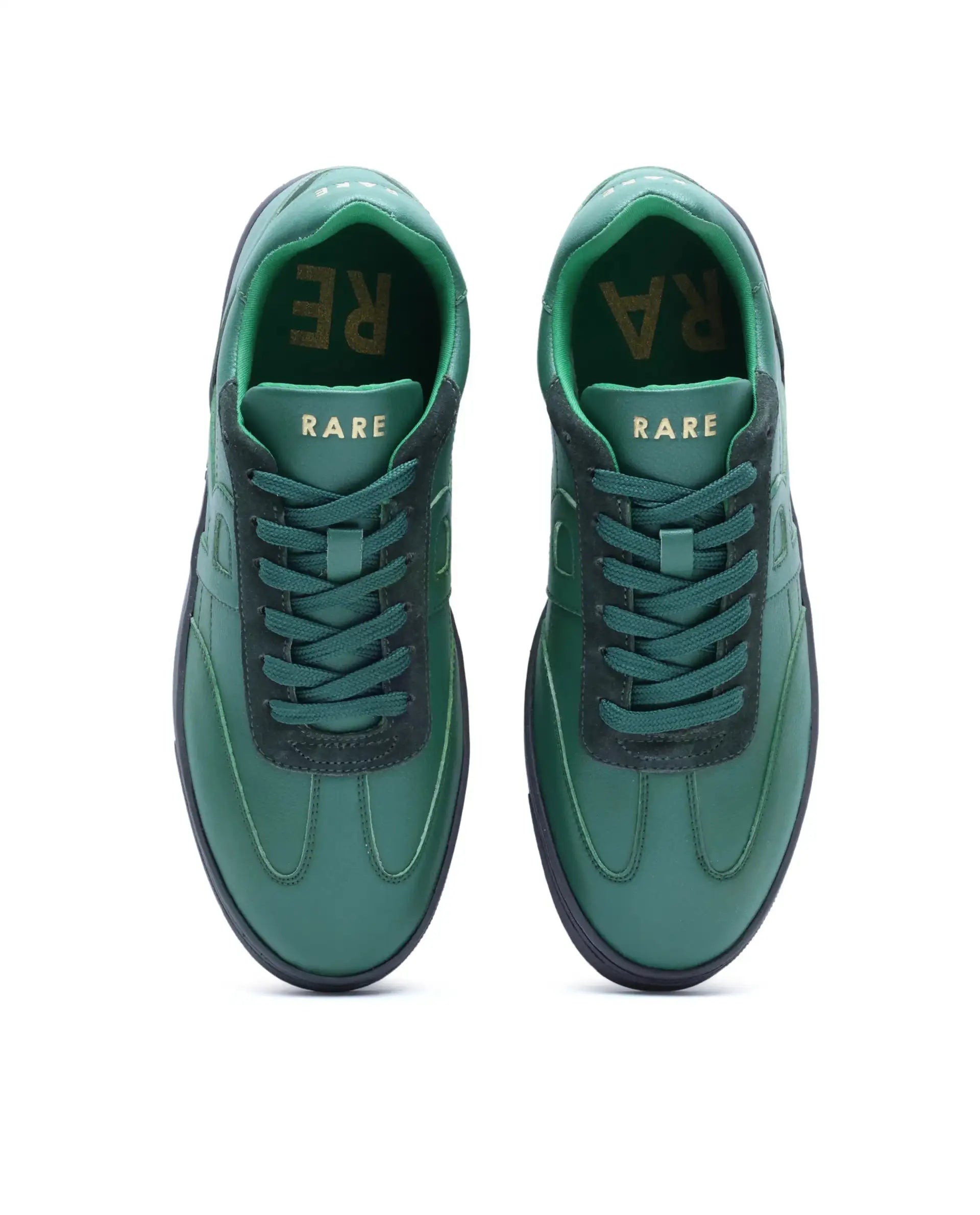 Rare Rabbit Men's Marco Green Micro Leather Sneaker