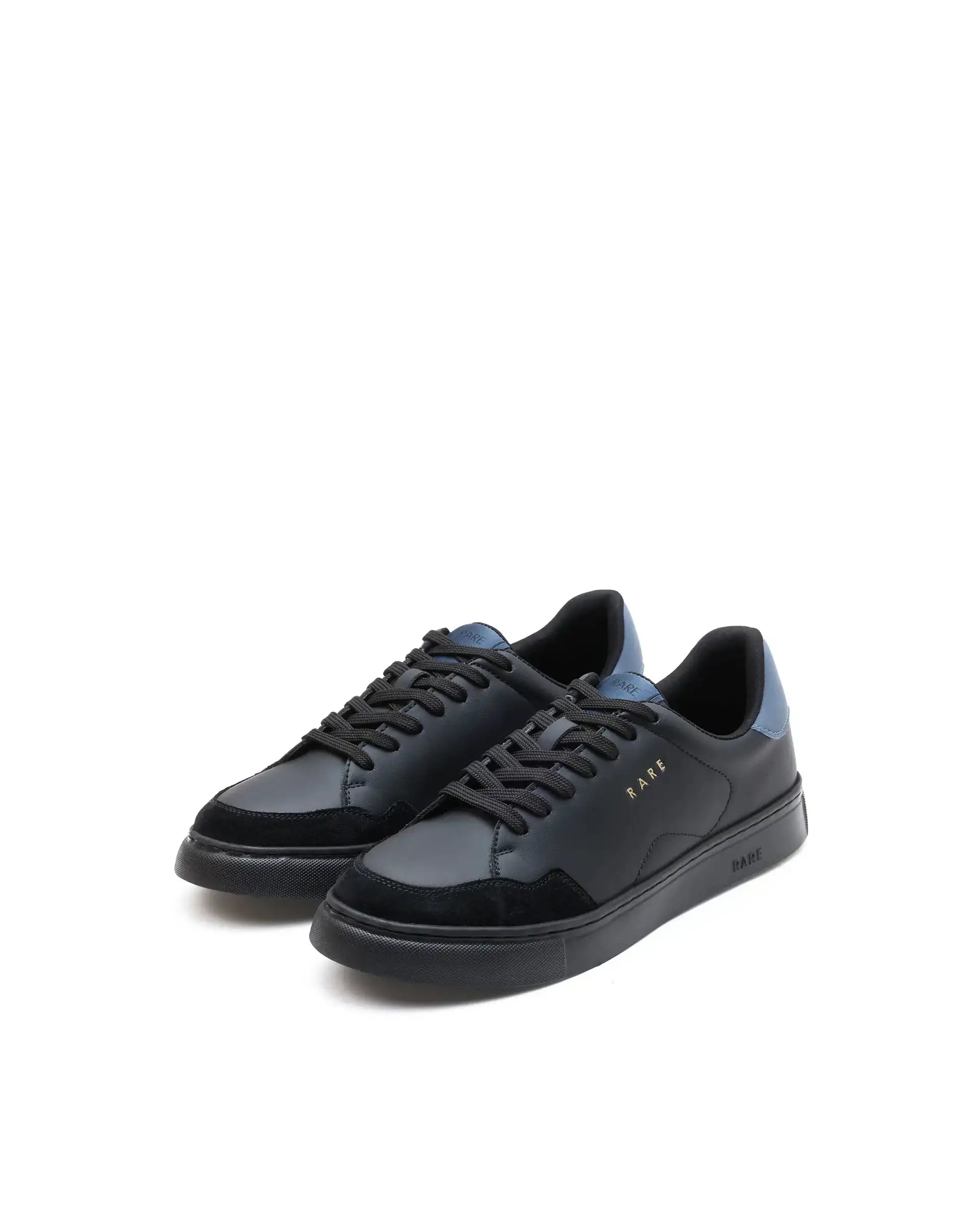 Rare Rabbit Men's Mawi Black Micro Fiber Leather Sneaker