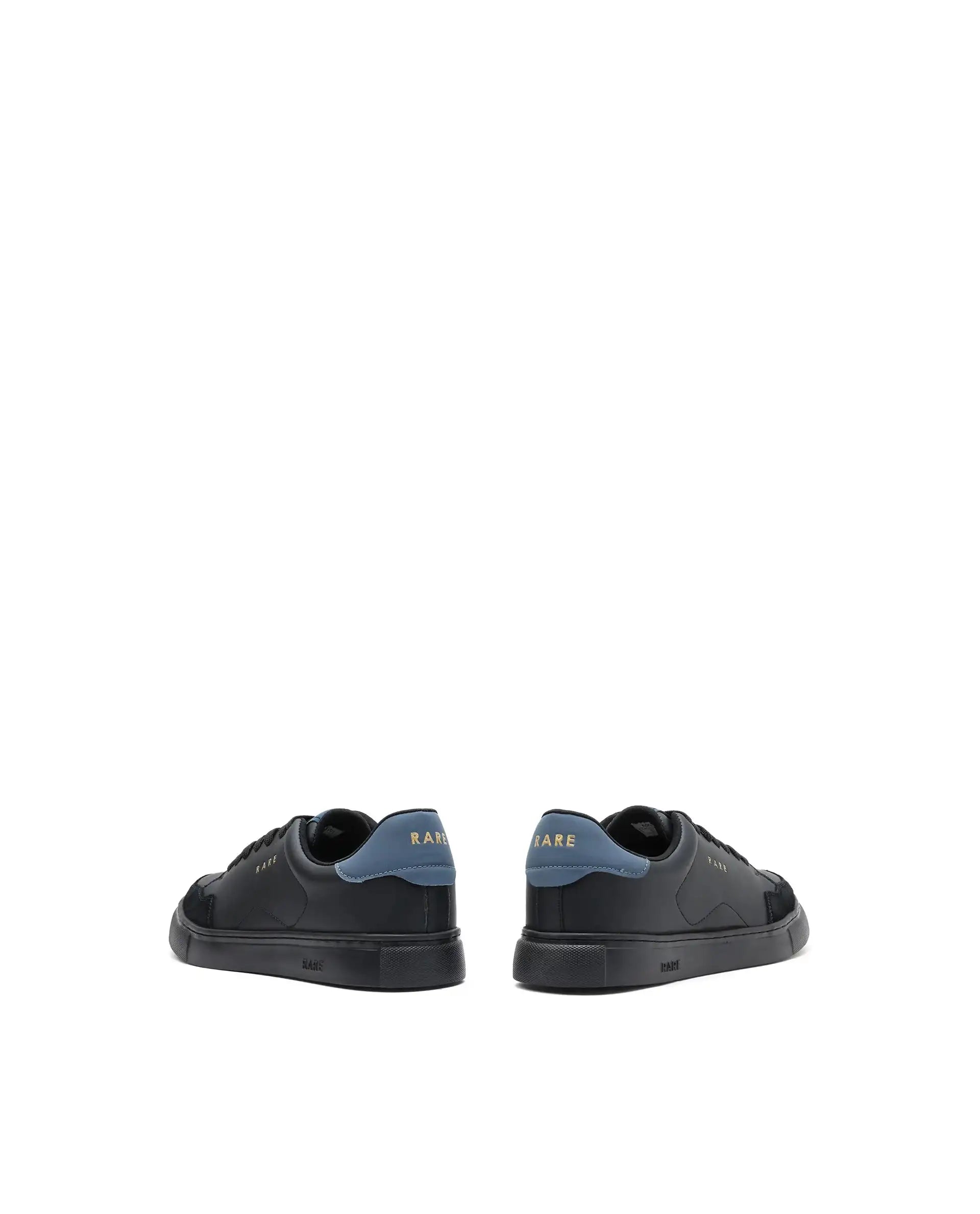 Rare Rabbit Men's Mawi Black Micro Fiber Leather Sneaker