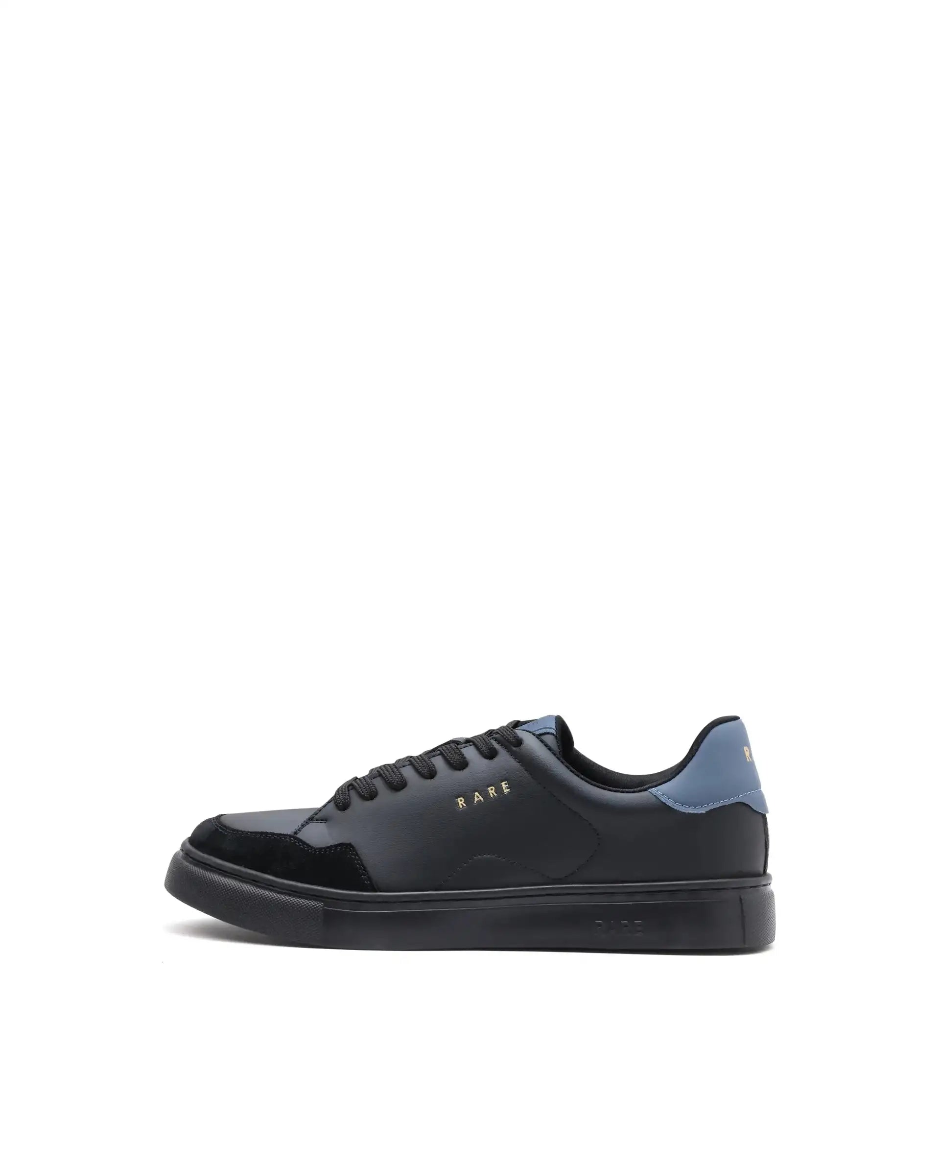 Rare Rabbit Men's Mawi Black Micro Fiber Leather Sneaker