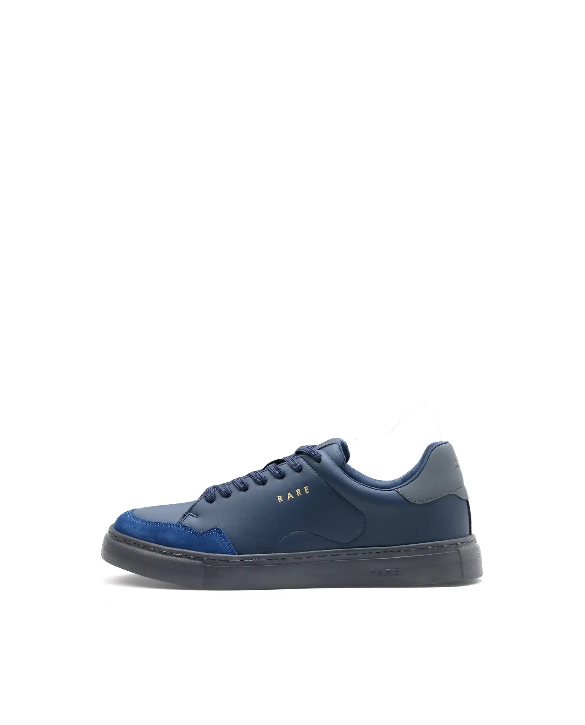 Rare Rabbit Men's Mawi Blue Micro Fiber Leather Sneaker