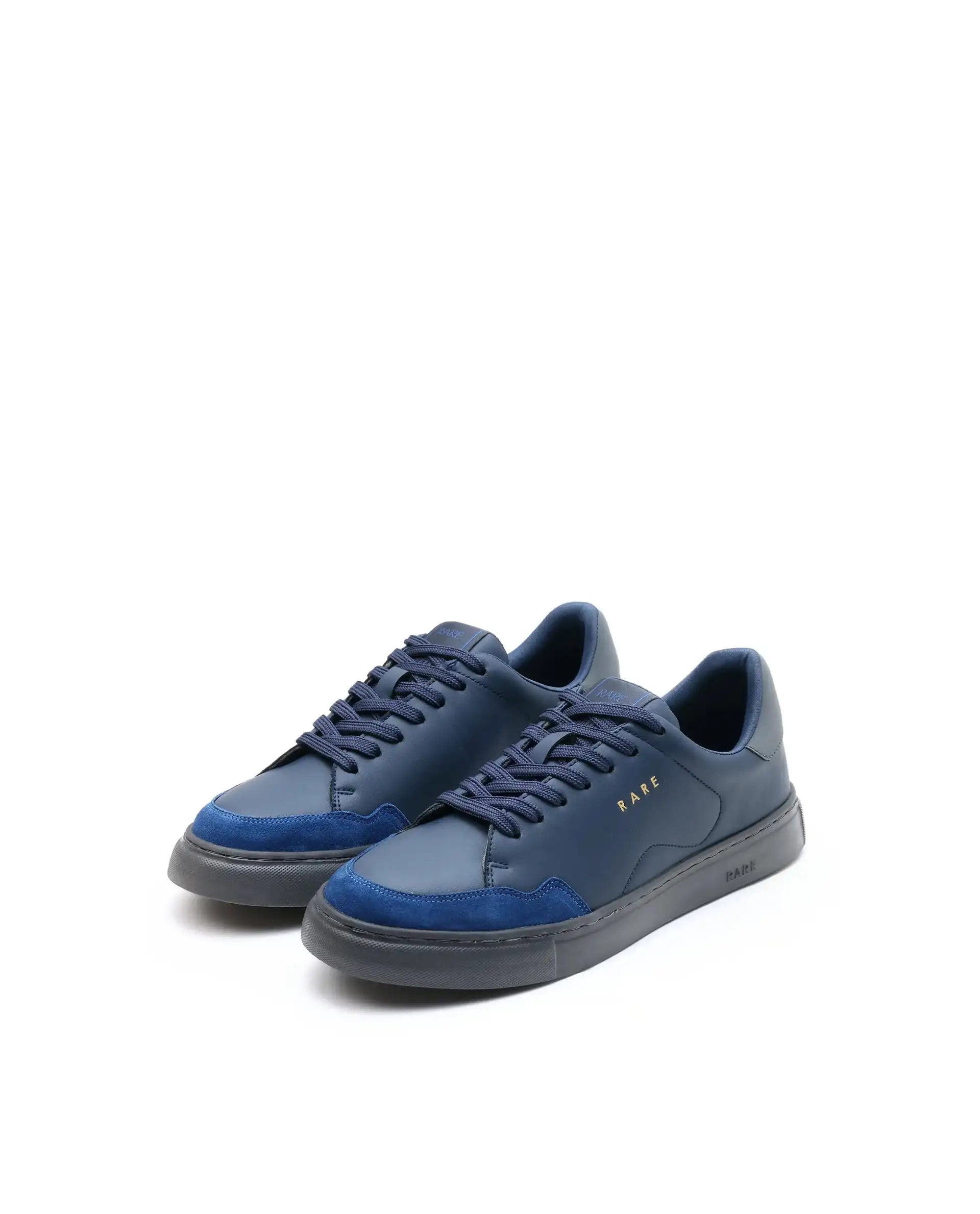 Rare Rabbit Men's Mawi Blue Micro Fiber Leather Sneaker