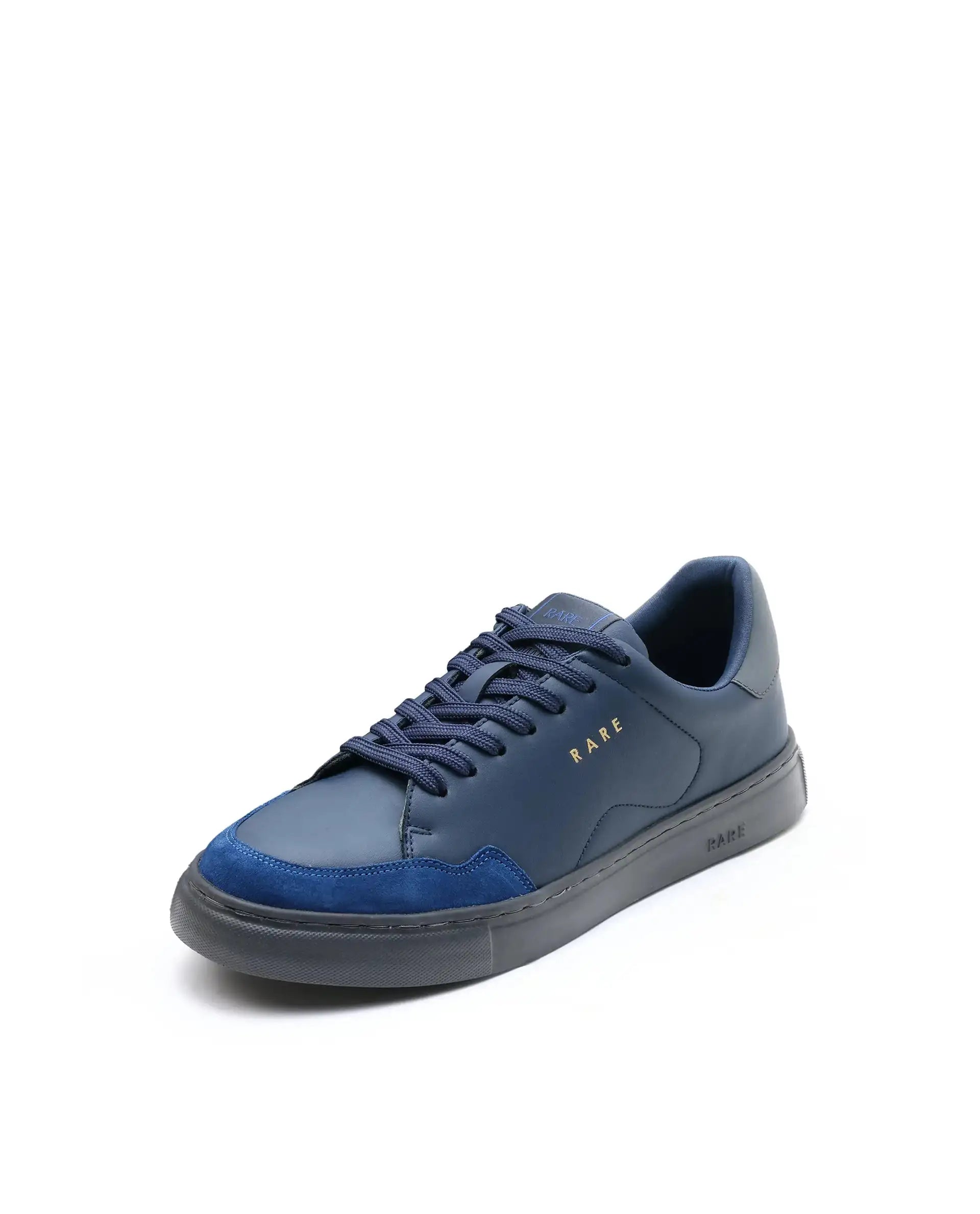 Rare Rabbit Men's Mawi Blue Micro Fiber Leather Sneaker