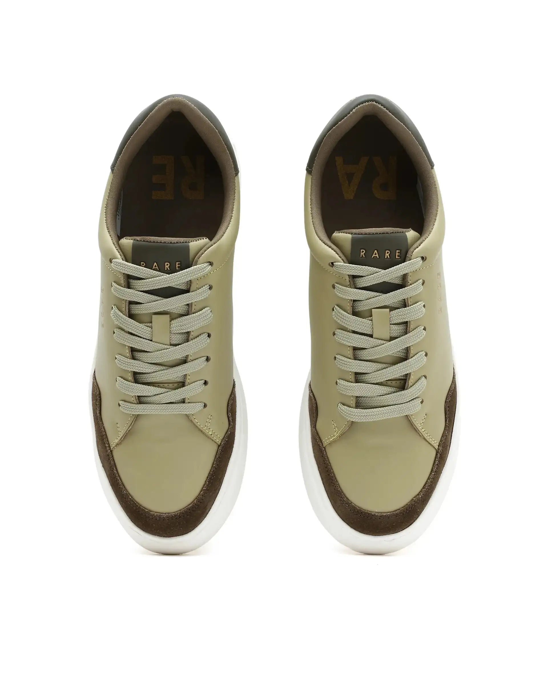 Rare Rabbit Men's Mawi Sage Micro Fiber Causal Sneaker