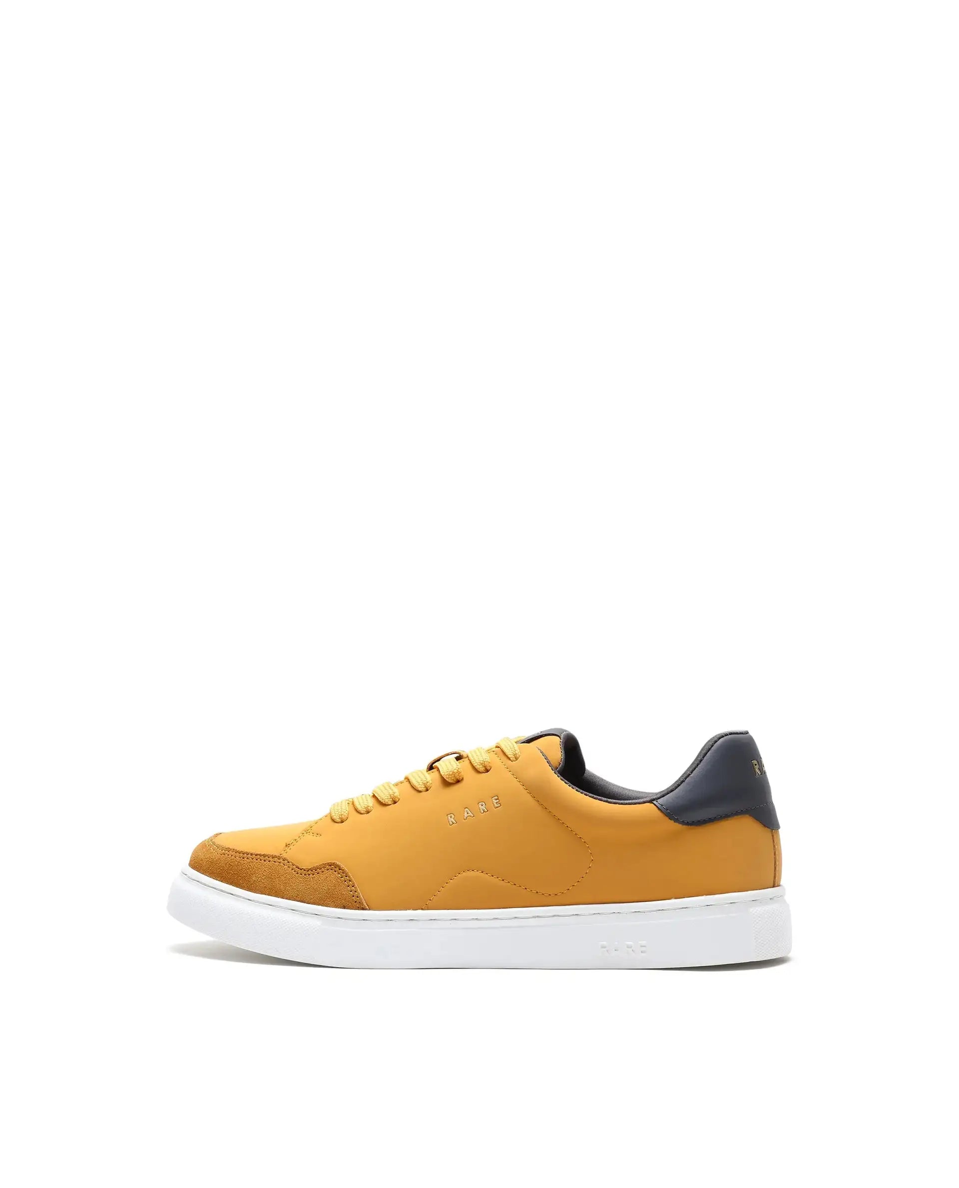 Rare Rabbit Men's Mawi Yellow Micro Fiber Causal Sneaker