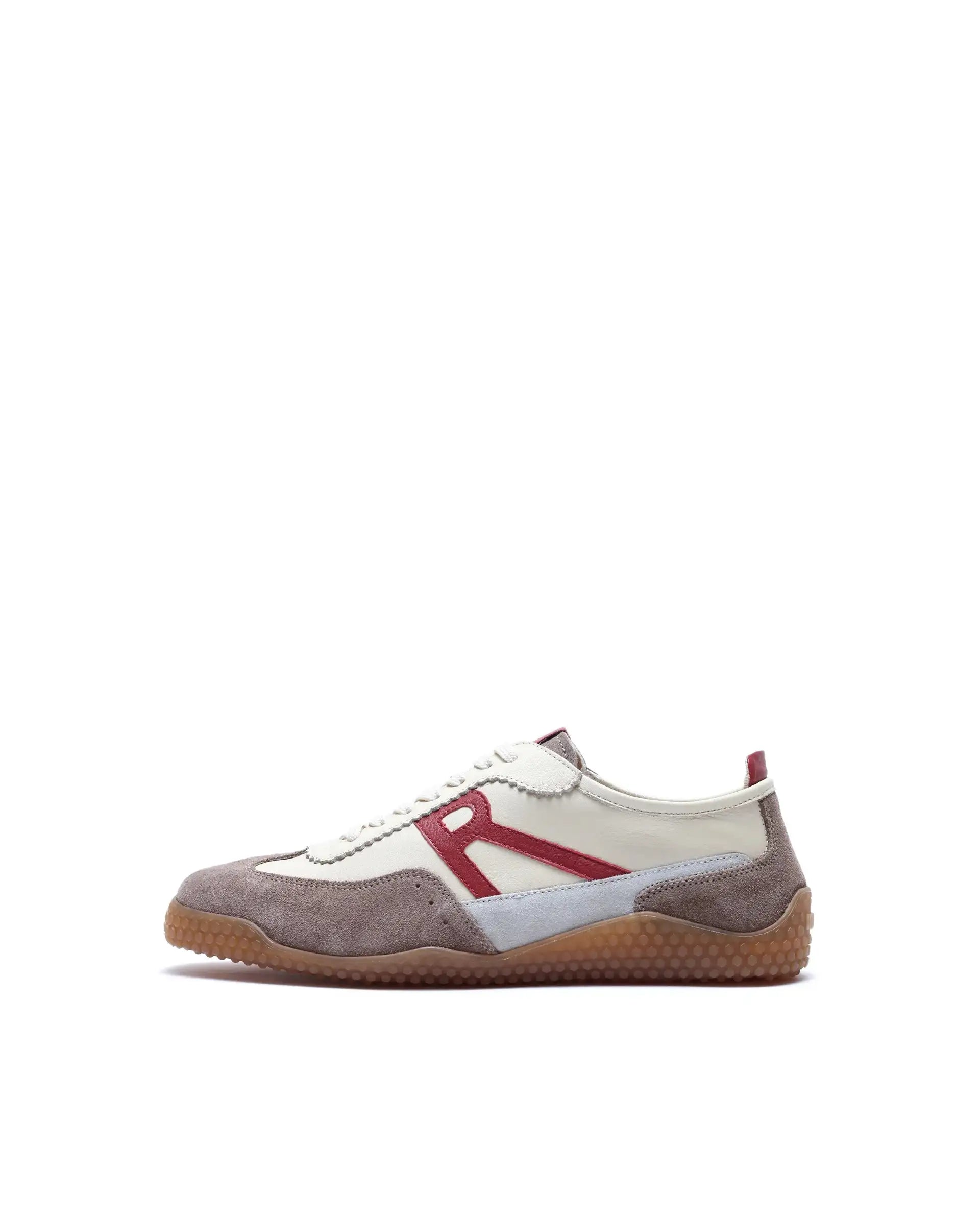 Rare Rabbit Men's Membo Dark Beige Leather Fabric Sneaker